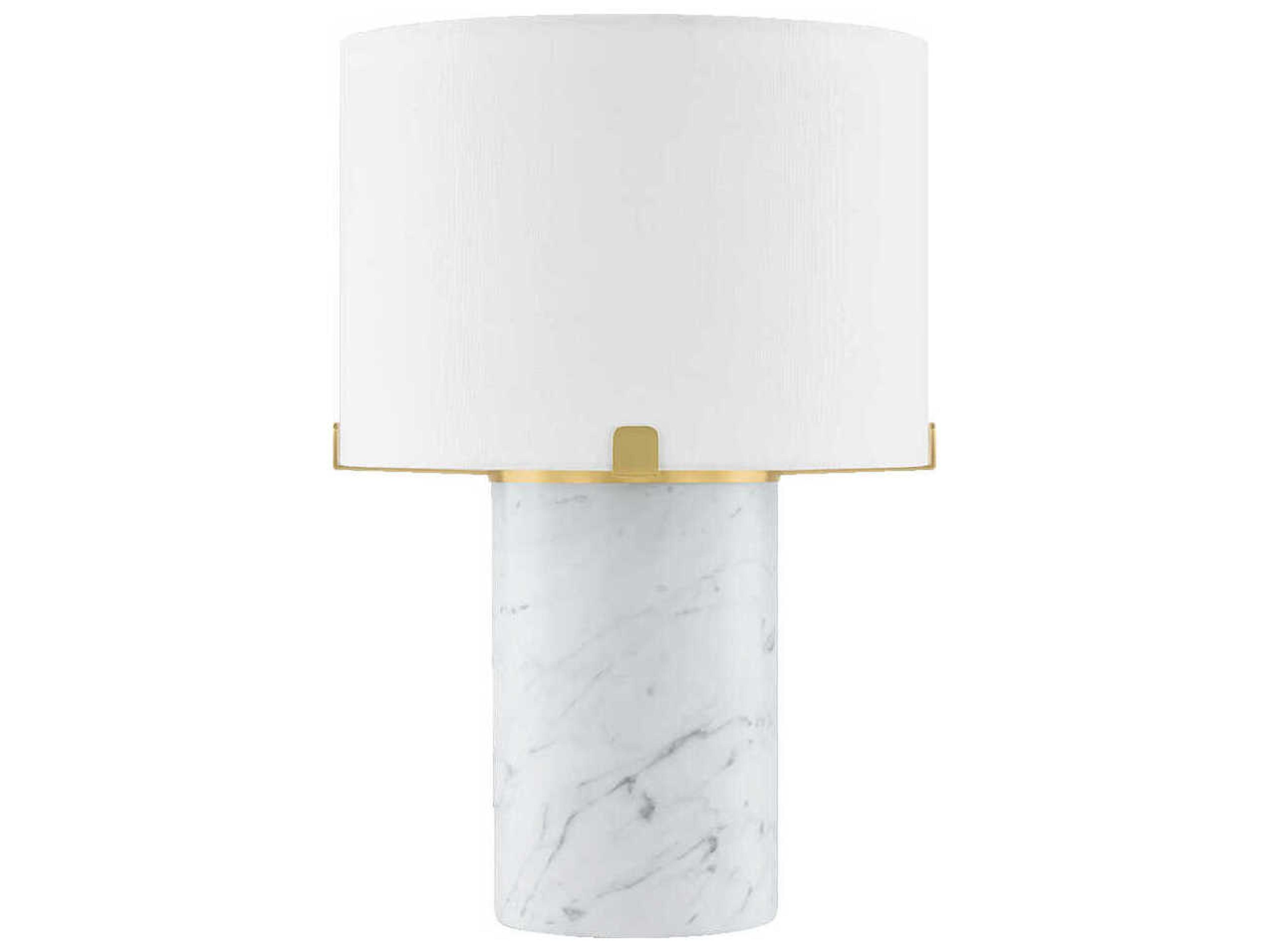 Mitzi Rumi Aged Brass White Linen Table Lamp