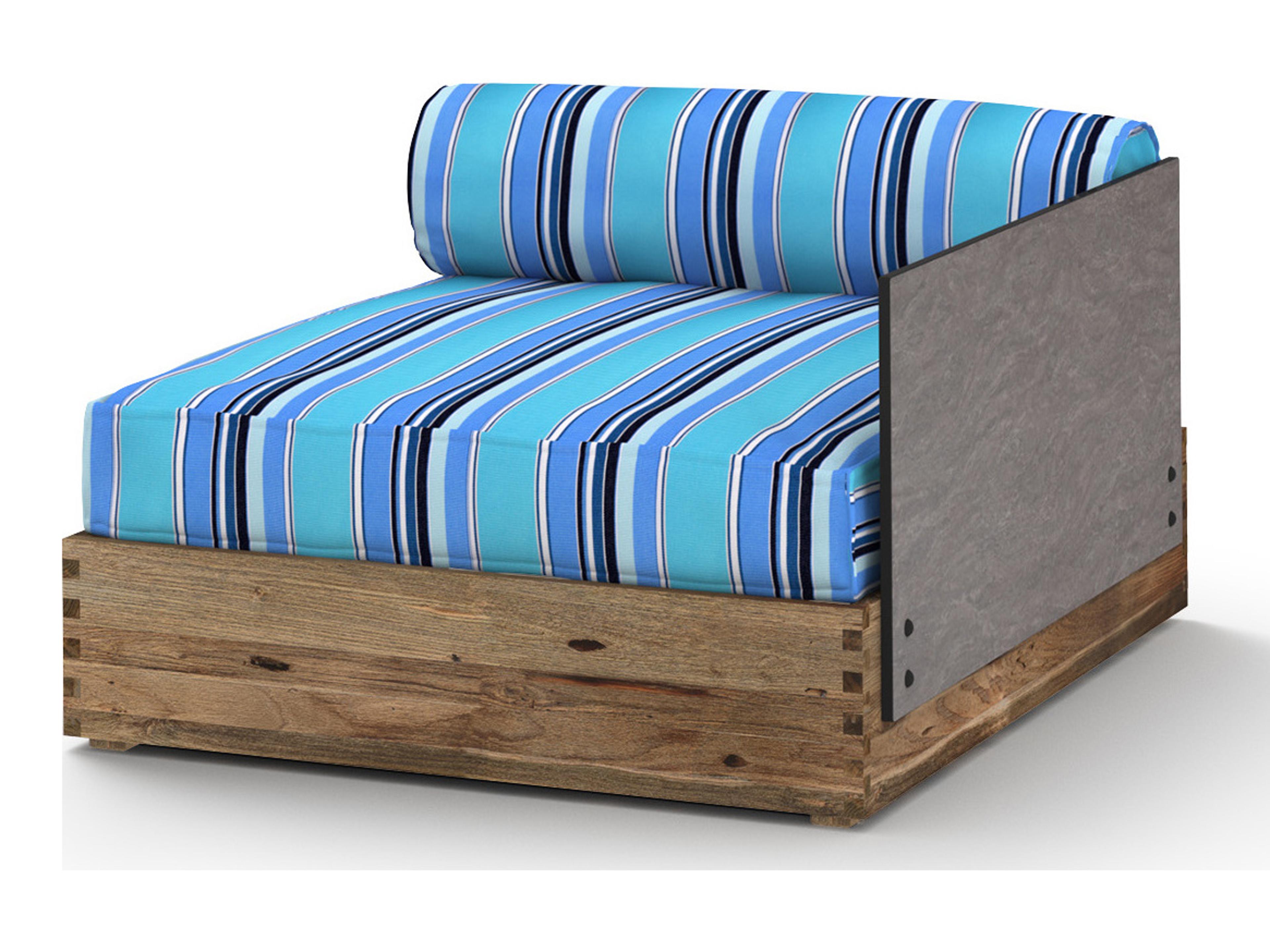 MamaGreen Aiko Teak Cushion Modular Left Arm Outdoor Lounge Chair