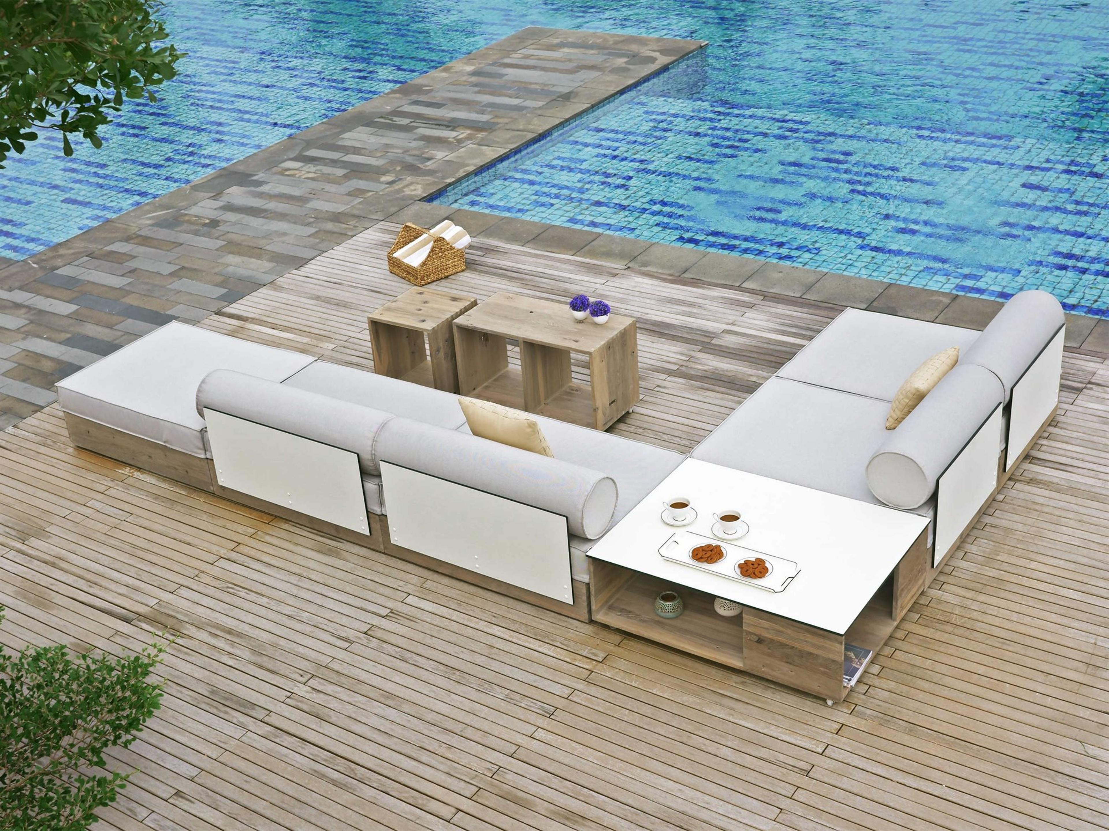 Mamagreen Aiko Teak Cushion Outdoor Patio Lounge Set