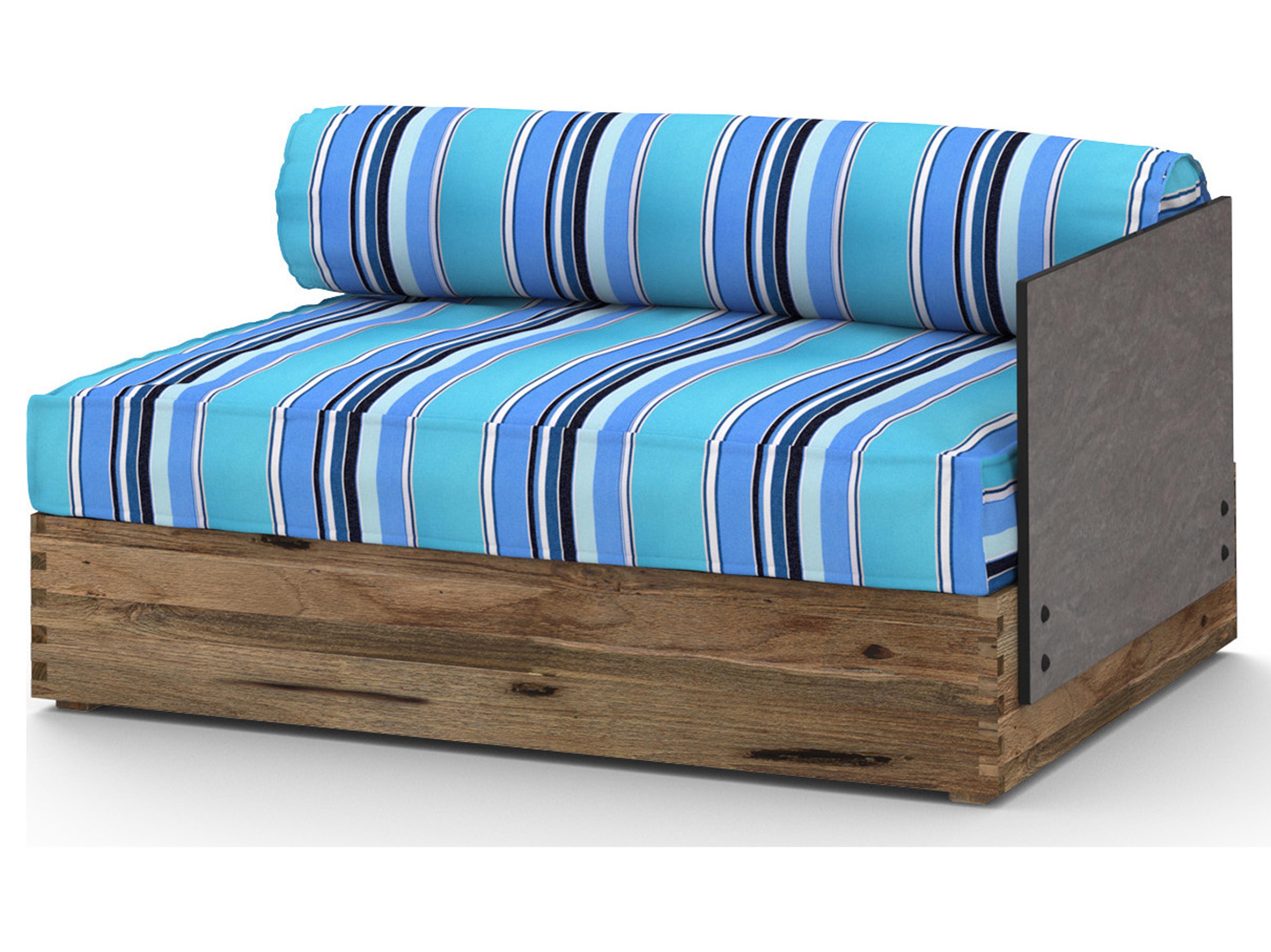 MamaGreen Aiko Teak Cushion Modular Left Arm Outdoor Patio Lounge Chair