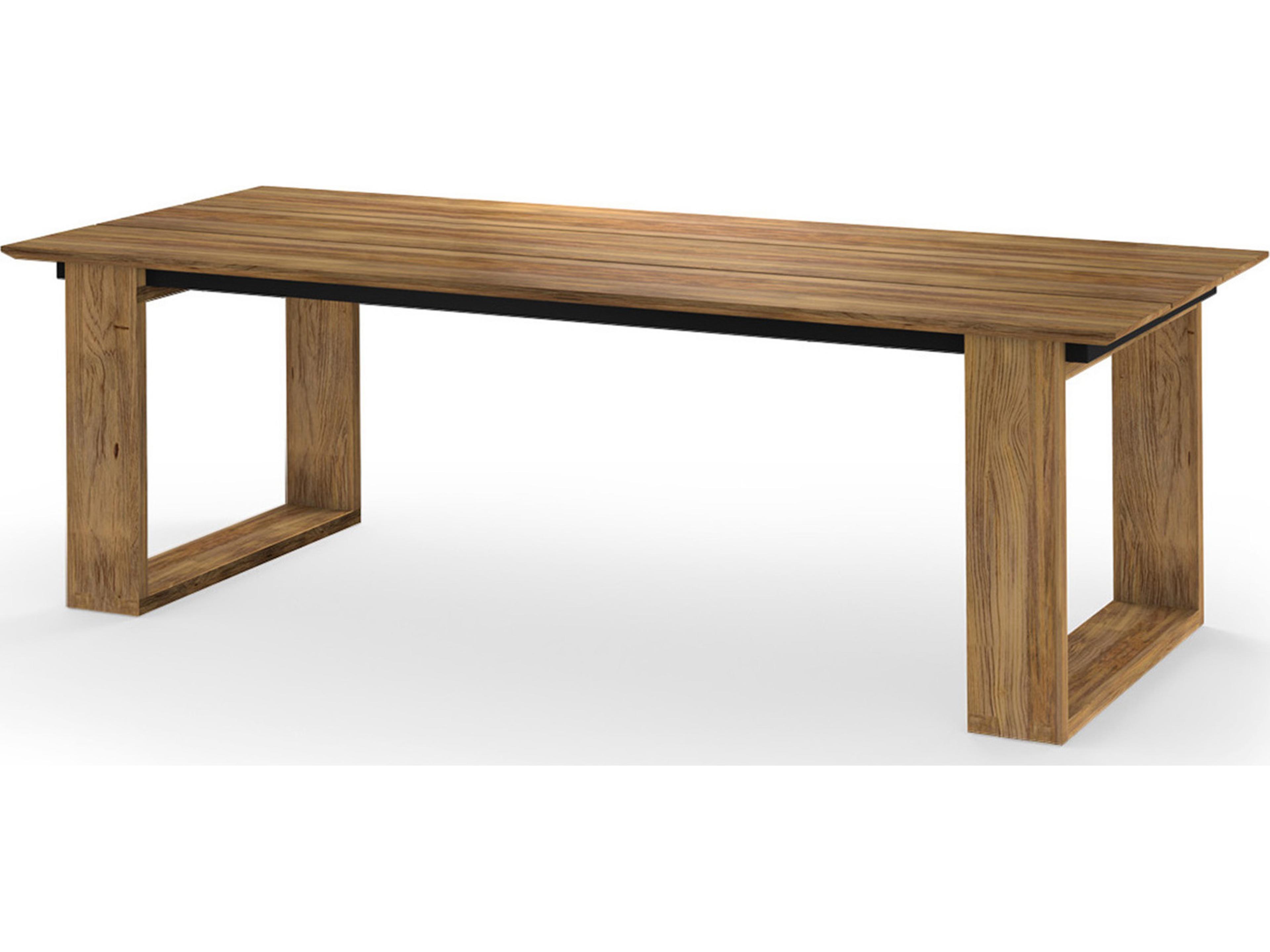 MamaGreen Big Daddy Teak Rectangular 3 Slat Outdoor Patio Dining Table