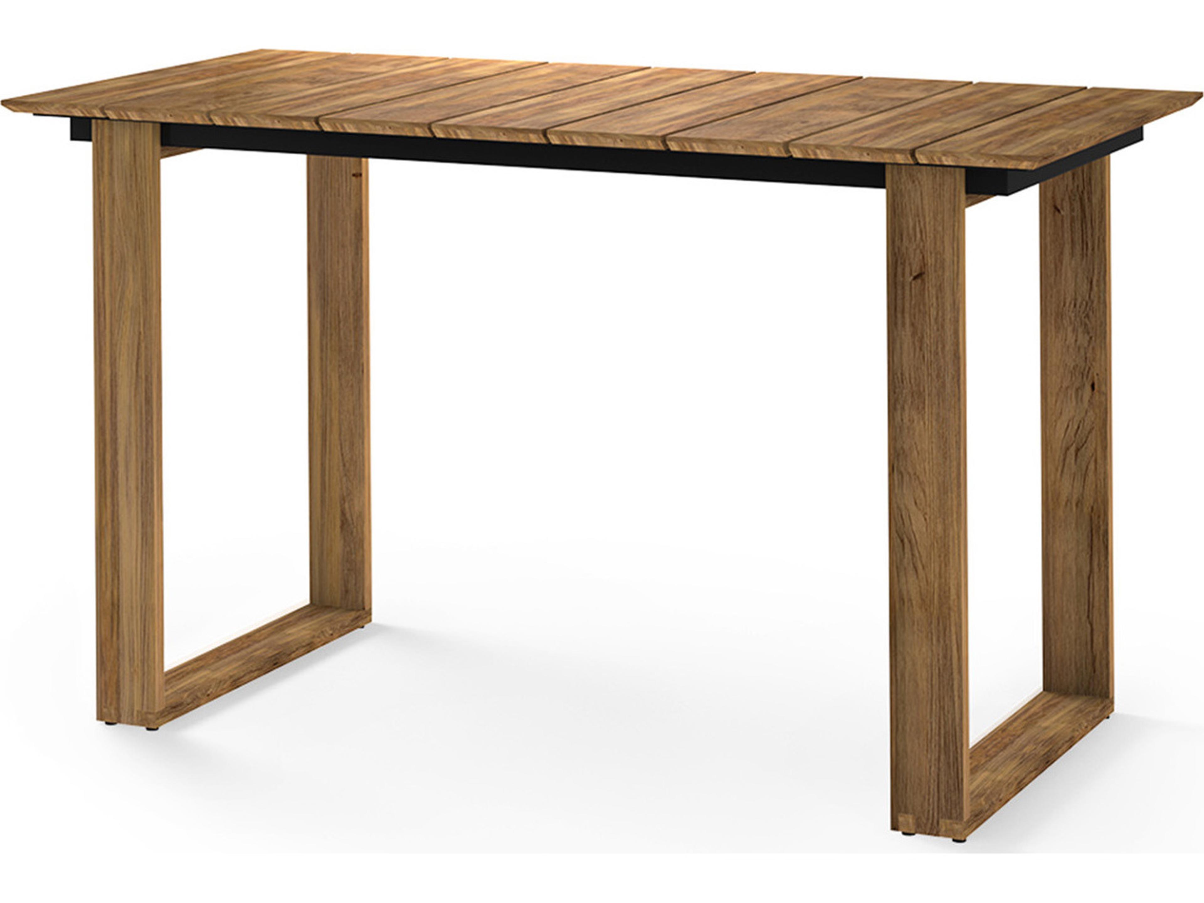 MamaGreen Big Daddy Teak Rectangular Slat Outdoor Bar Table