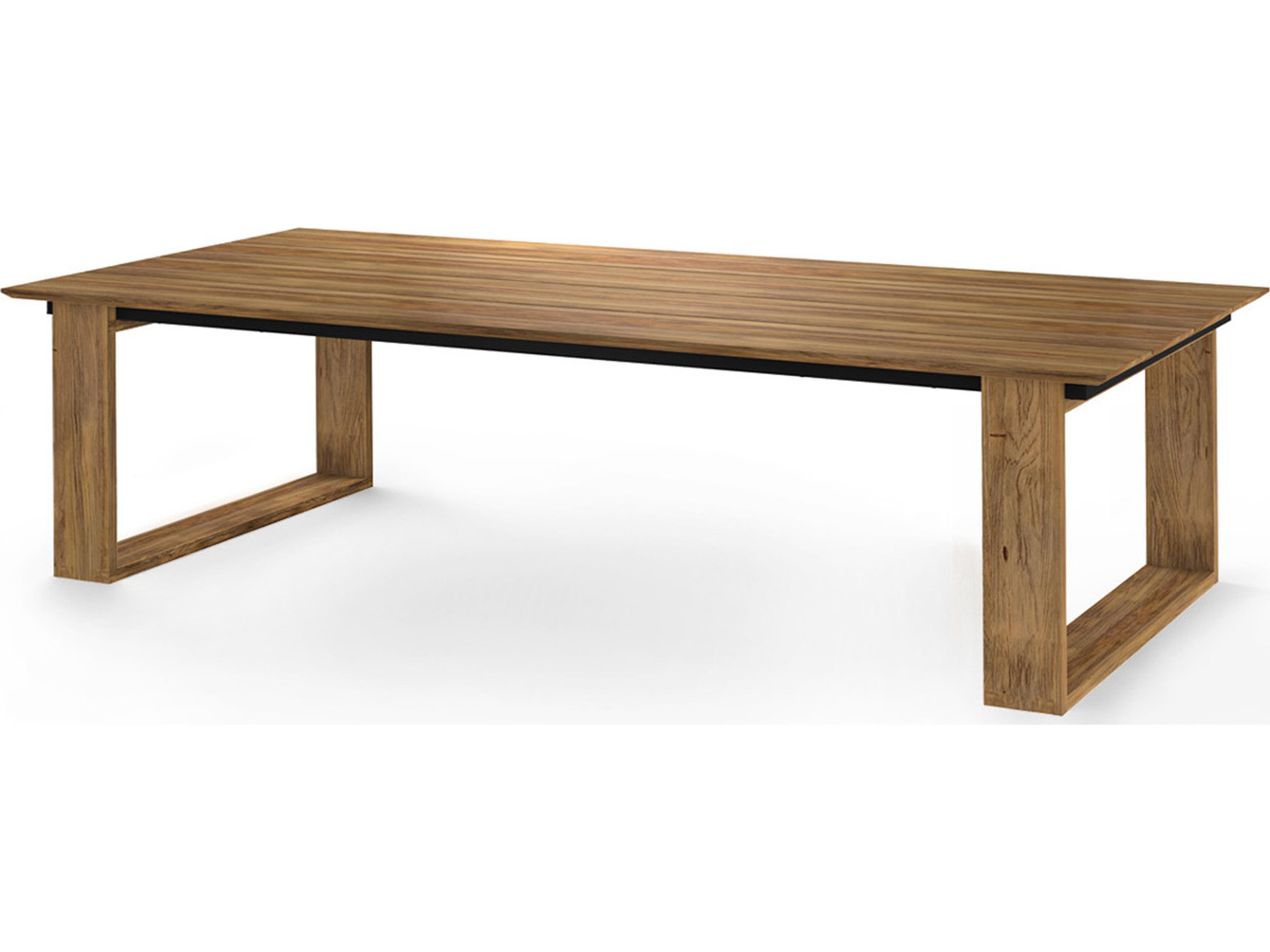 MamaGreen Big Daddy Teak Rectangular 4 Slat Outdoor Patio Dining Table