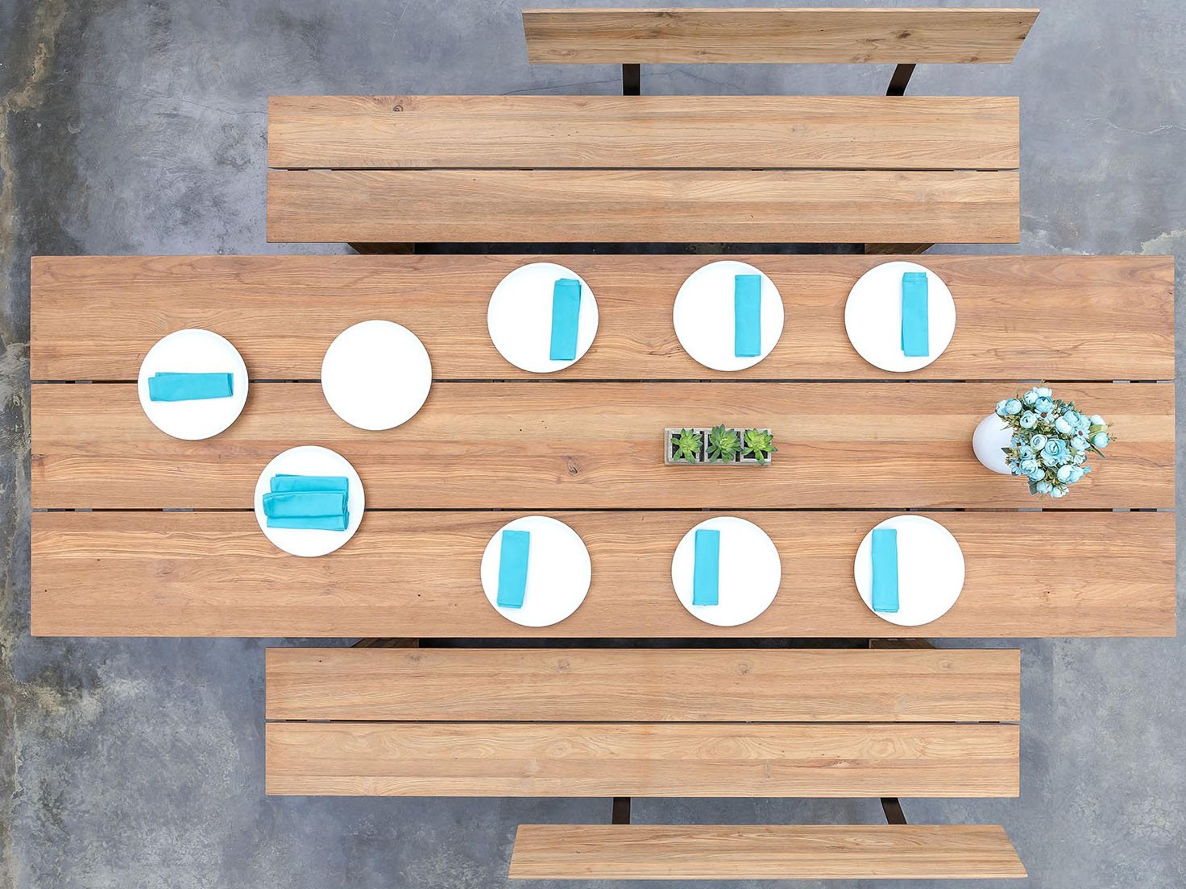 MamaGreen Big Daddy Teak Patio Dining Set