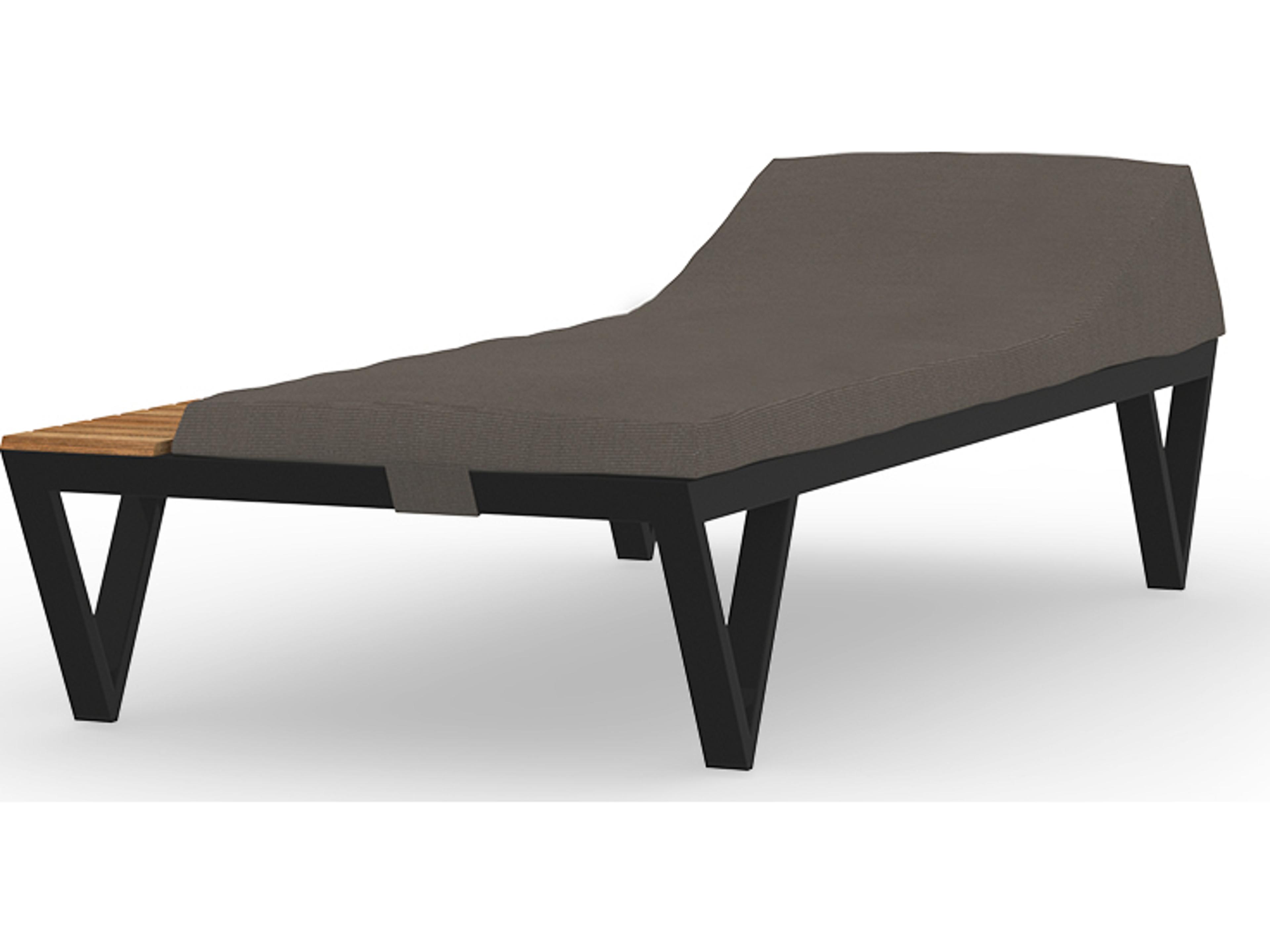 MamaGreen Bondi Cushion Aluminum Sunbed Outdoor Patio Chaise Lounge with Tray Teak