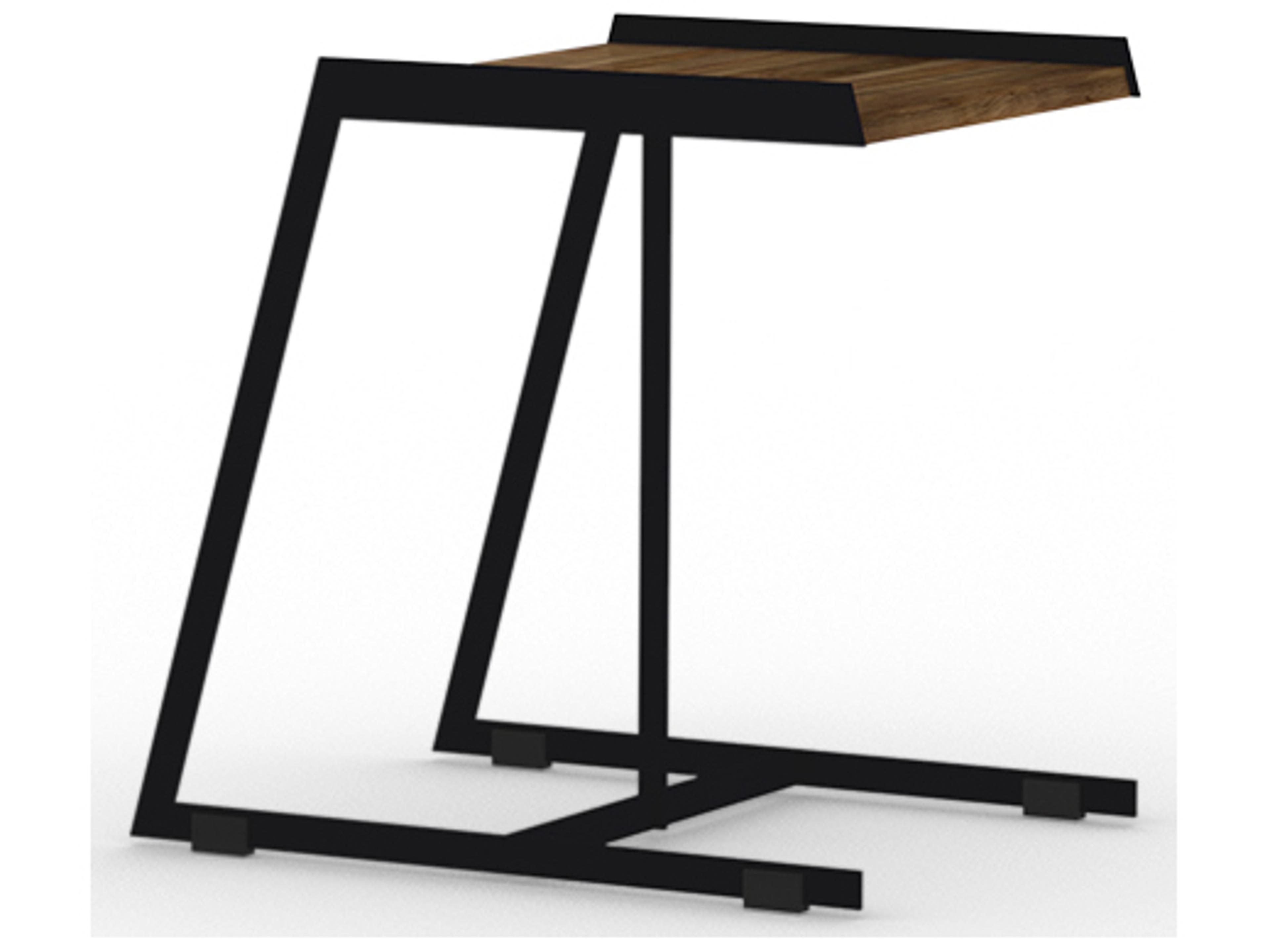 MamaGreen Bondi Aluminum Rectangular Teak Top C Patio Side Table