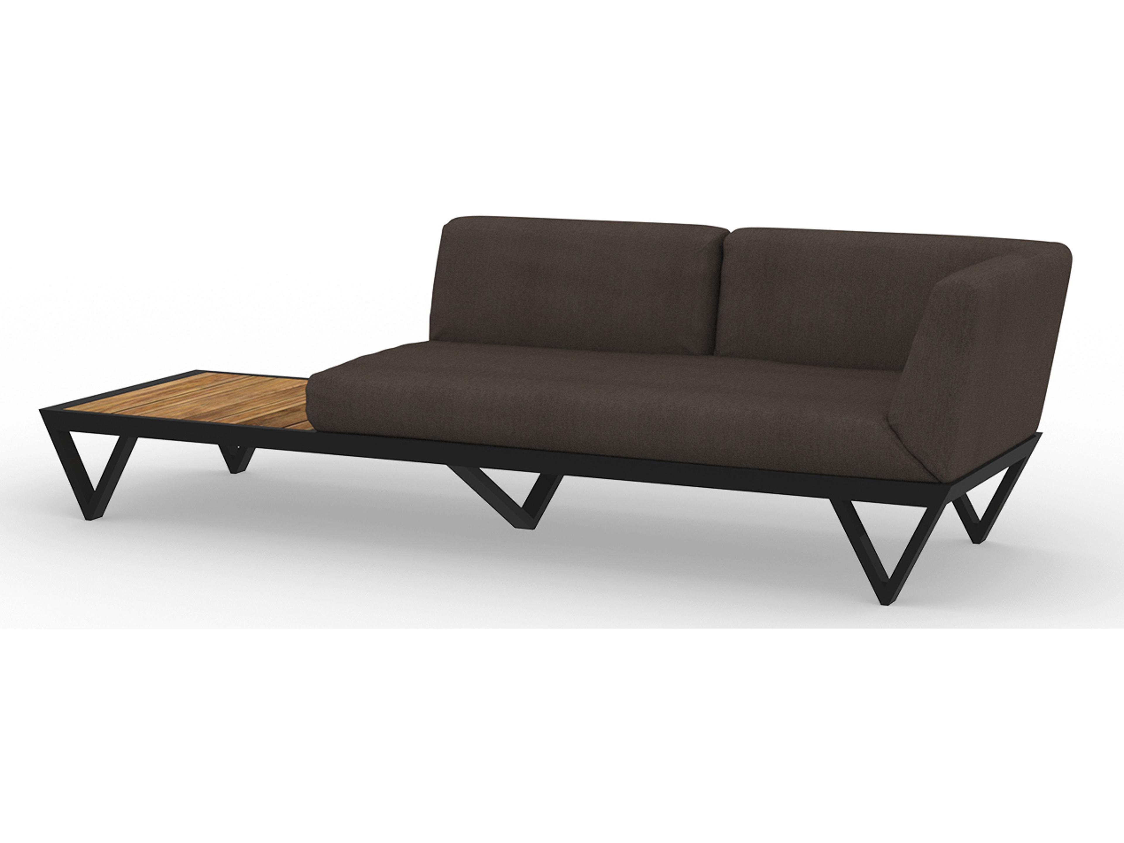 MamaGreen Bondi Belle Aluminum Outdoor Patio Loveseat with Teak Table