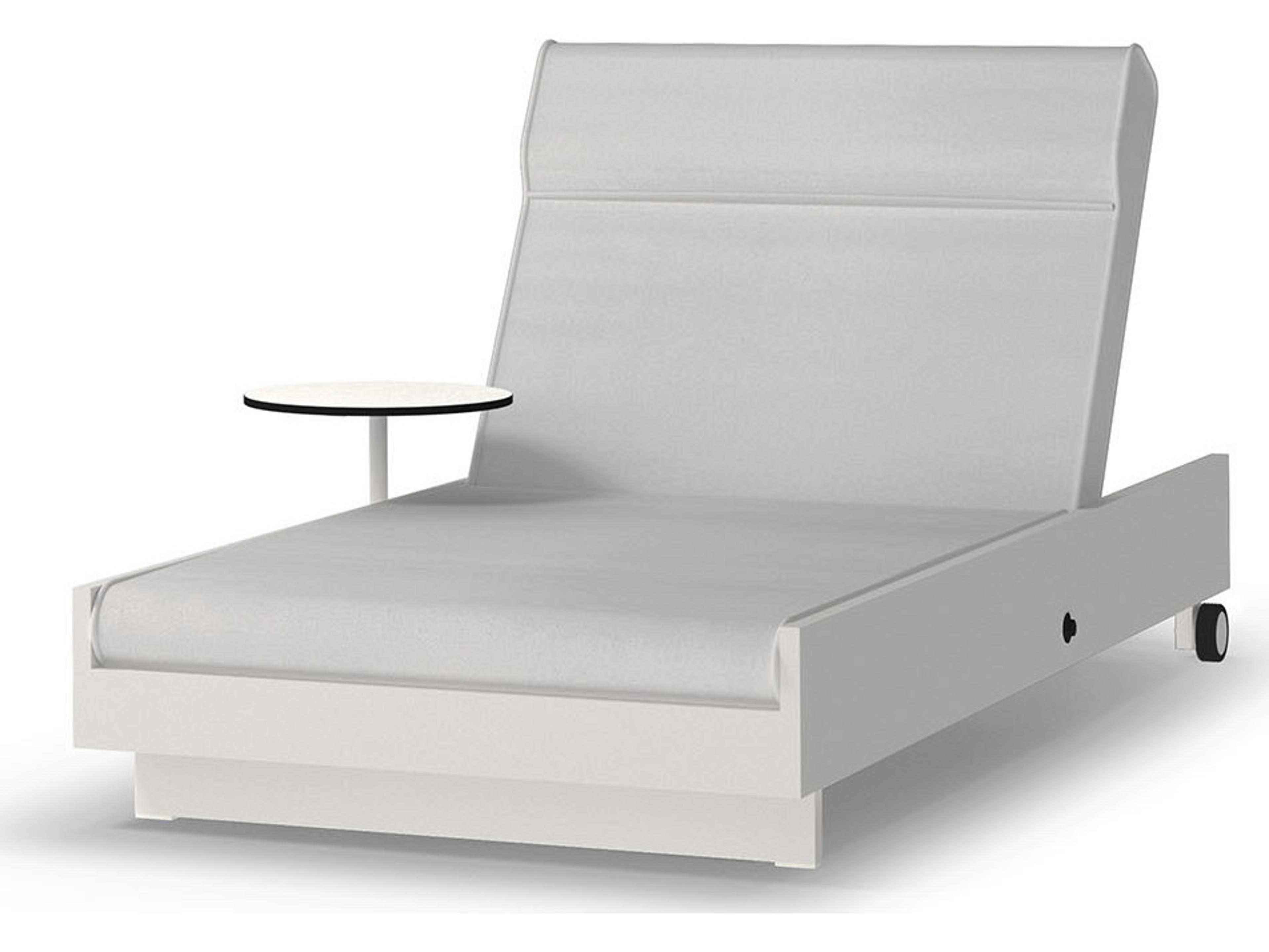 MamaGreen Boulevard Aluminum Sunbed Outdoor Chaise Lounge with Integrated Table