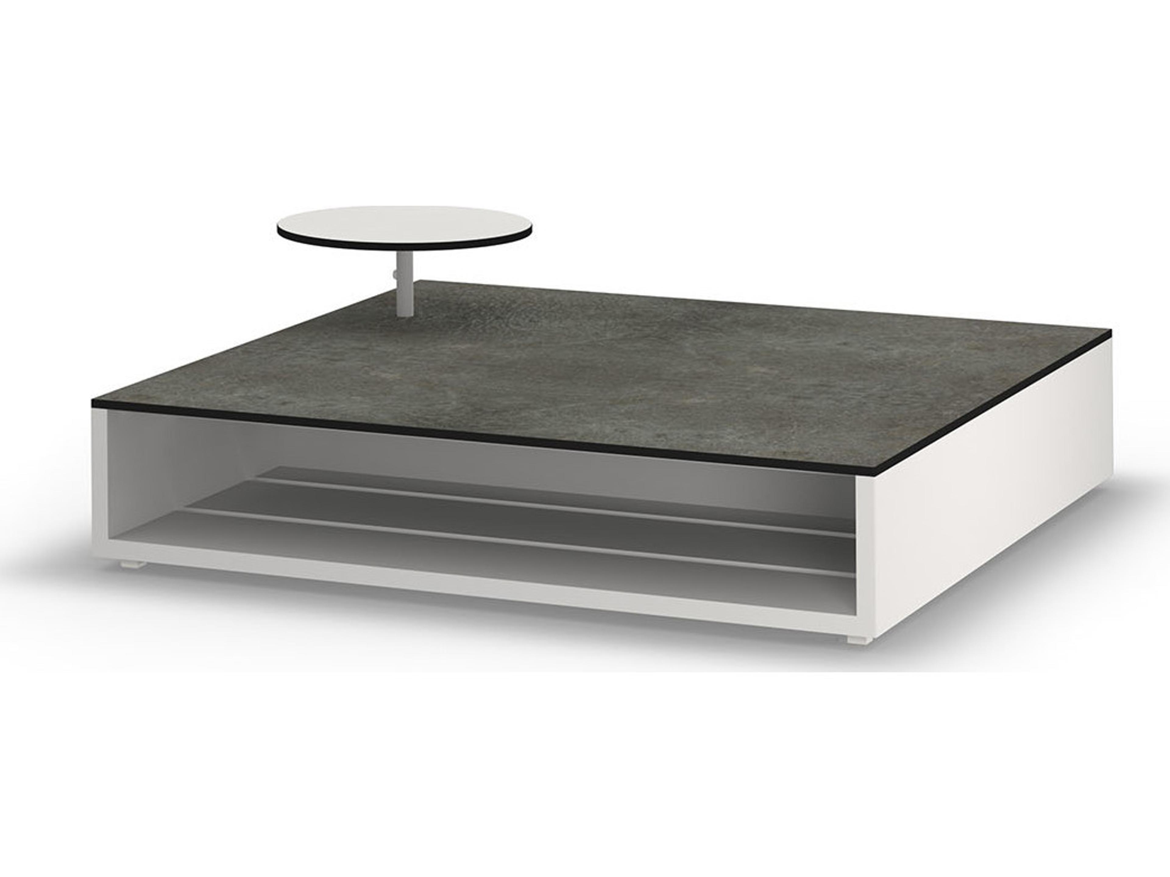 MamaGreen Boulevard Aluminum Square HPL Top Patio Coffee Table with Accent Table