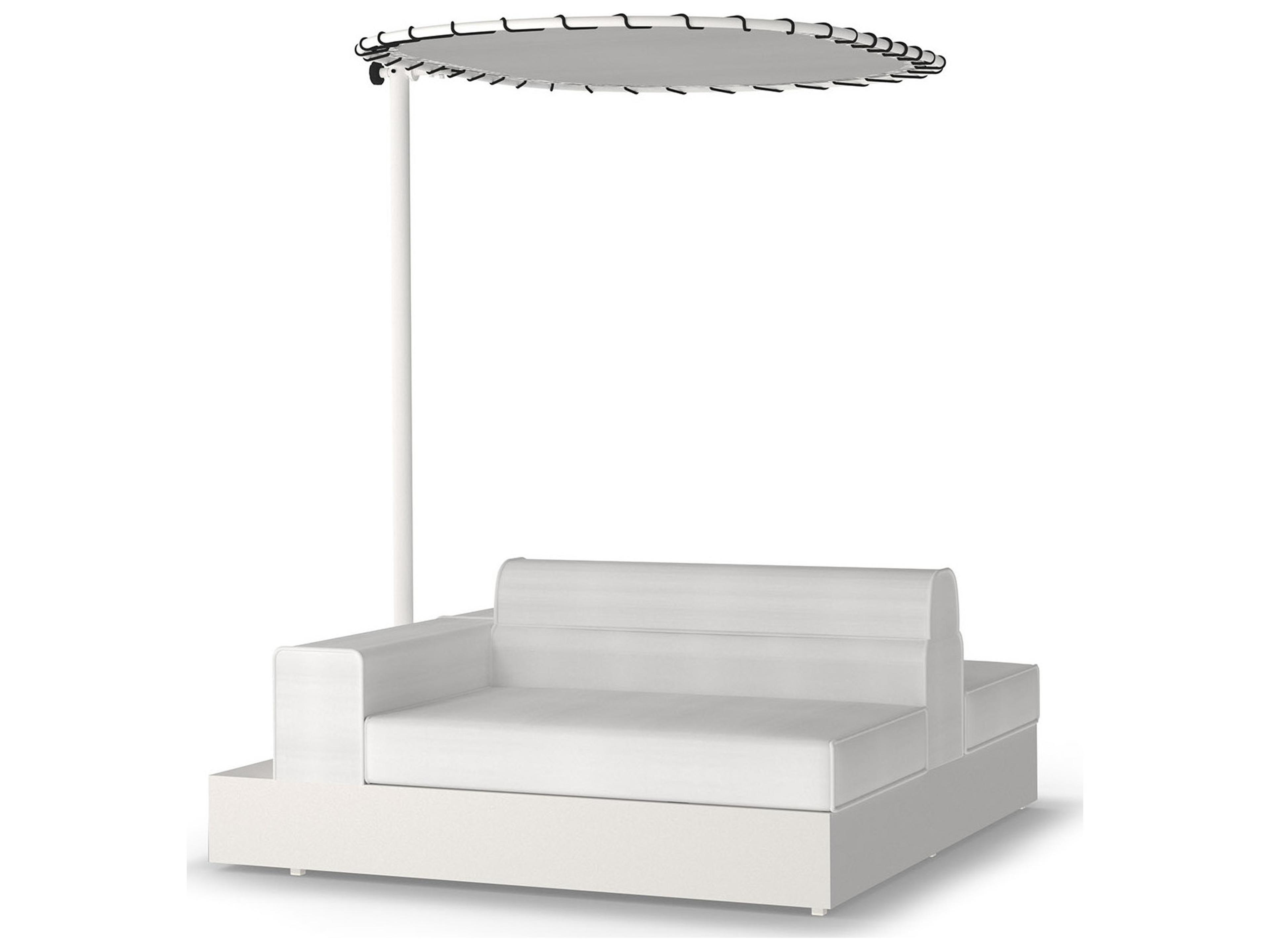 MamaGreen Boulevard Aluminum End Double Sided Outdoor Patio Lounge Chair with Shade