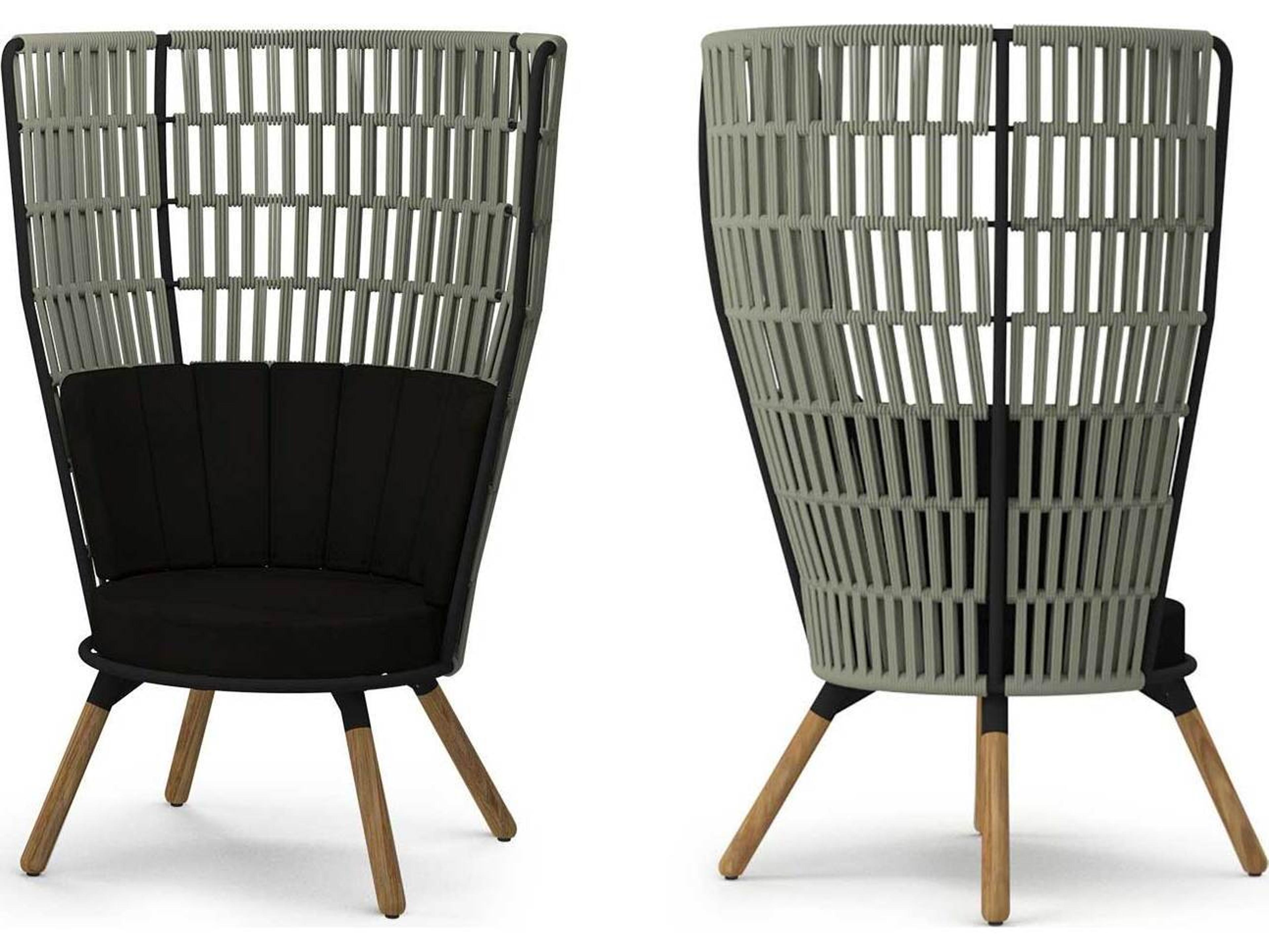 MamaGreen Daisy Rae Teak Rope High Back Chat Patio Lounge Chair