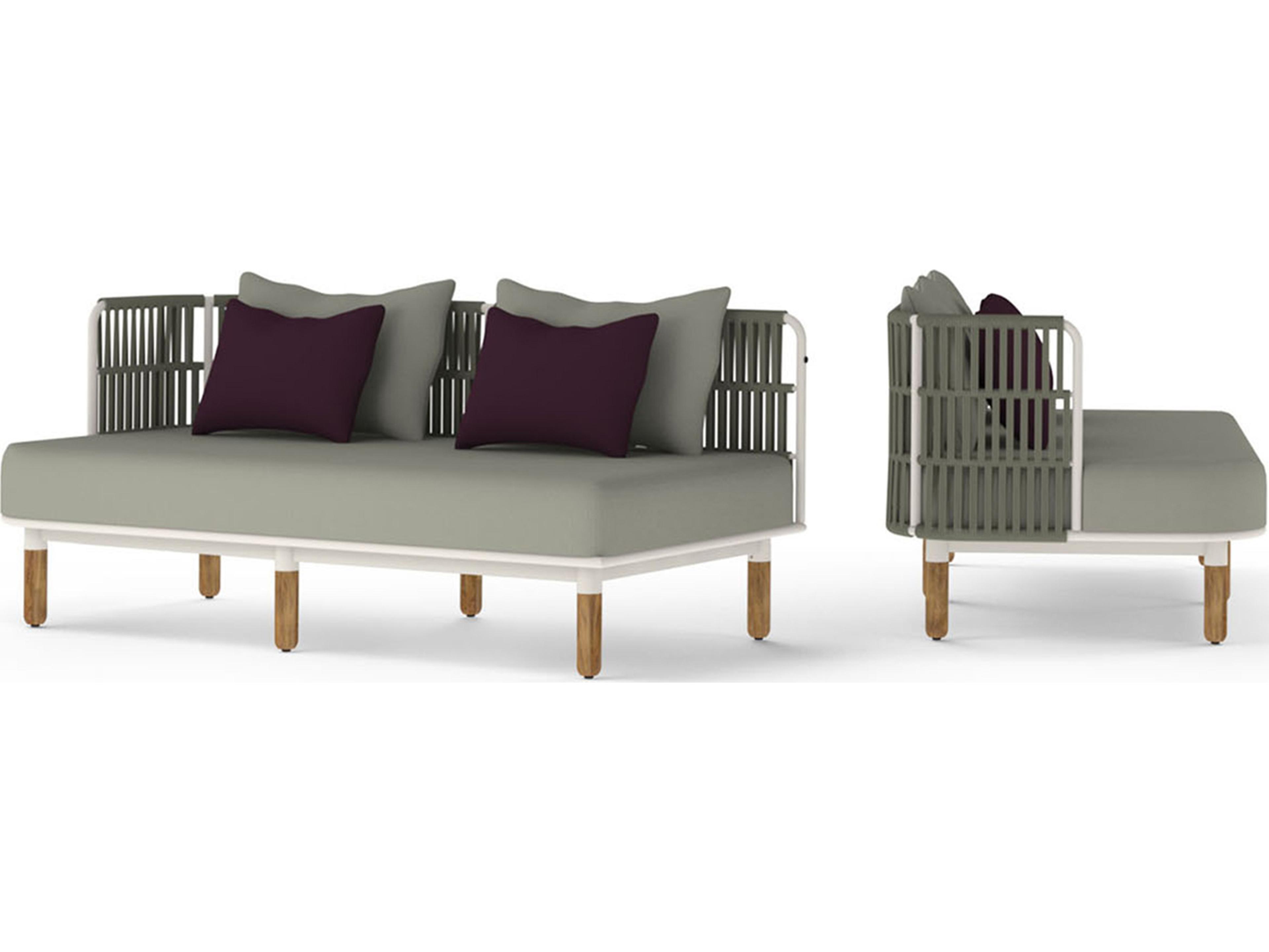 MamaGreen Daisy Rae Deep Seating Teak Rope Right Hand Outdoor Loveseat