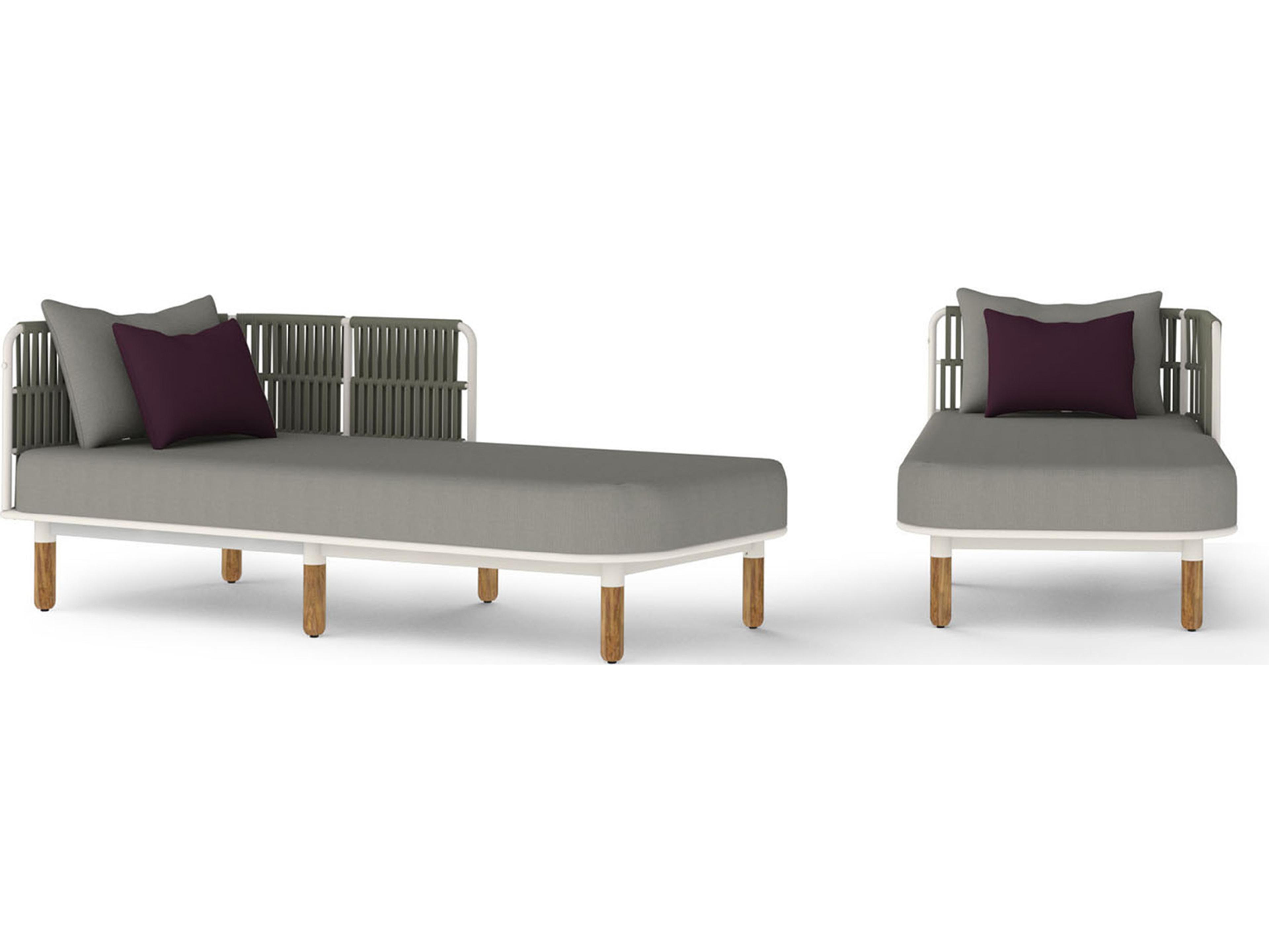 MamaGreen Daisy Rae Deep Seating Teak Rope Left Hand Patio Chaise Lounge