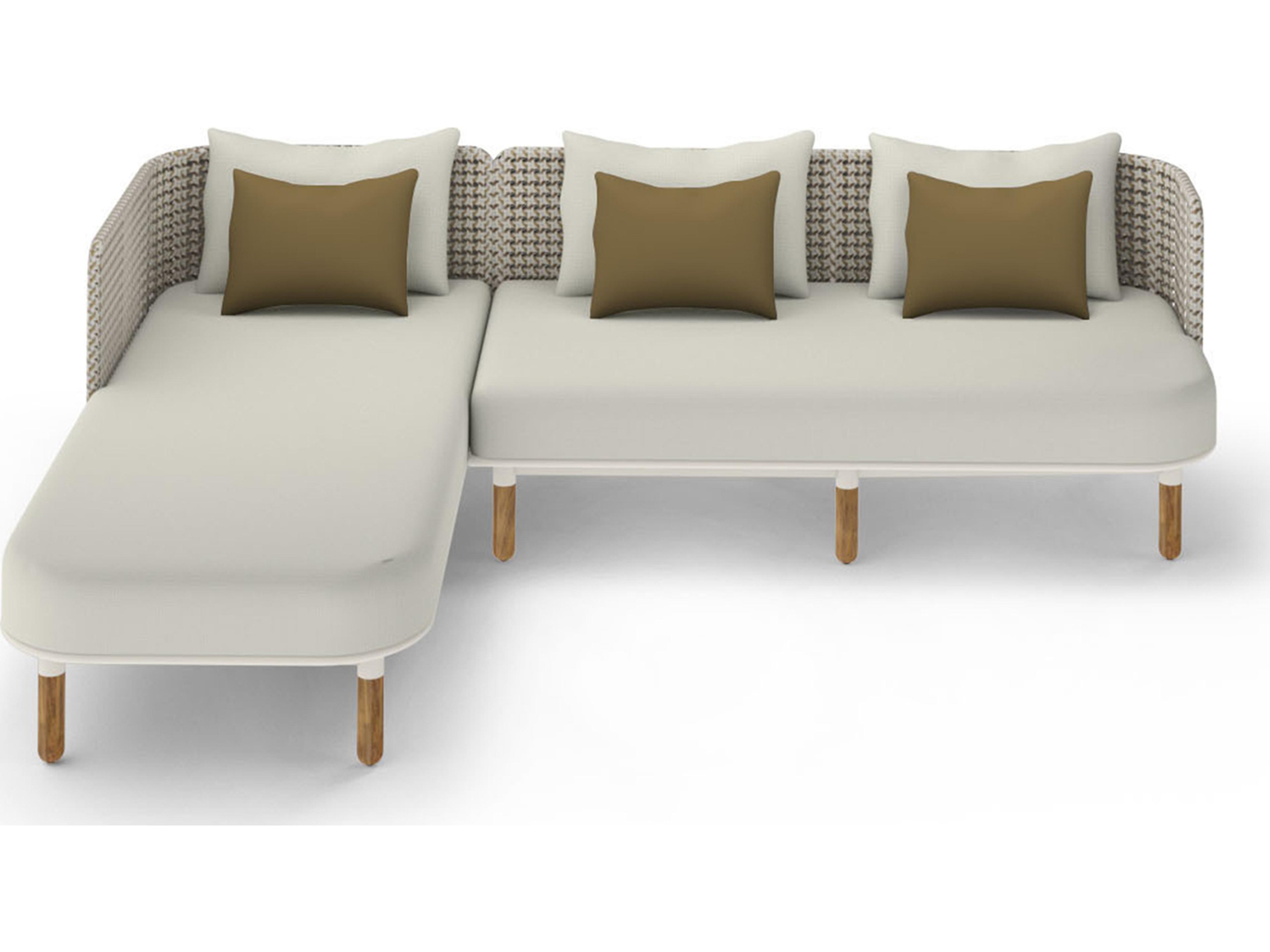 Mamagreen Daisy Mae Deep Seating Teak Wicker Sectional Patio Lounge Set