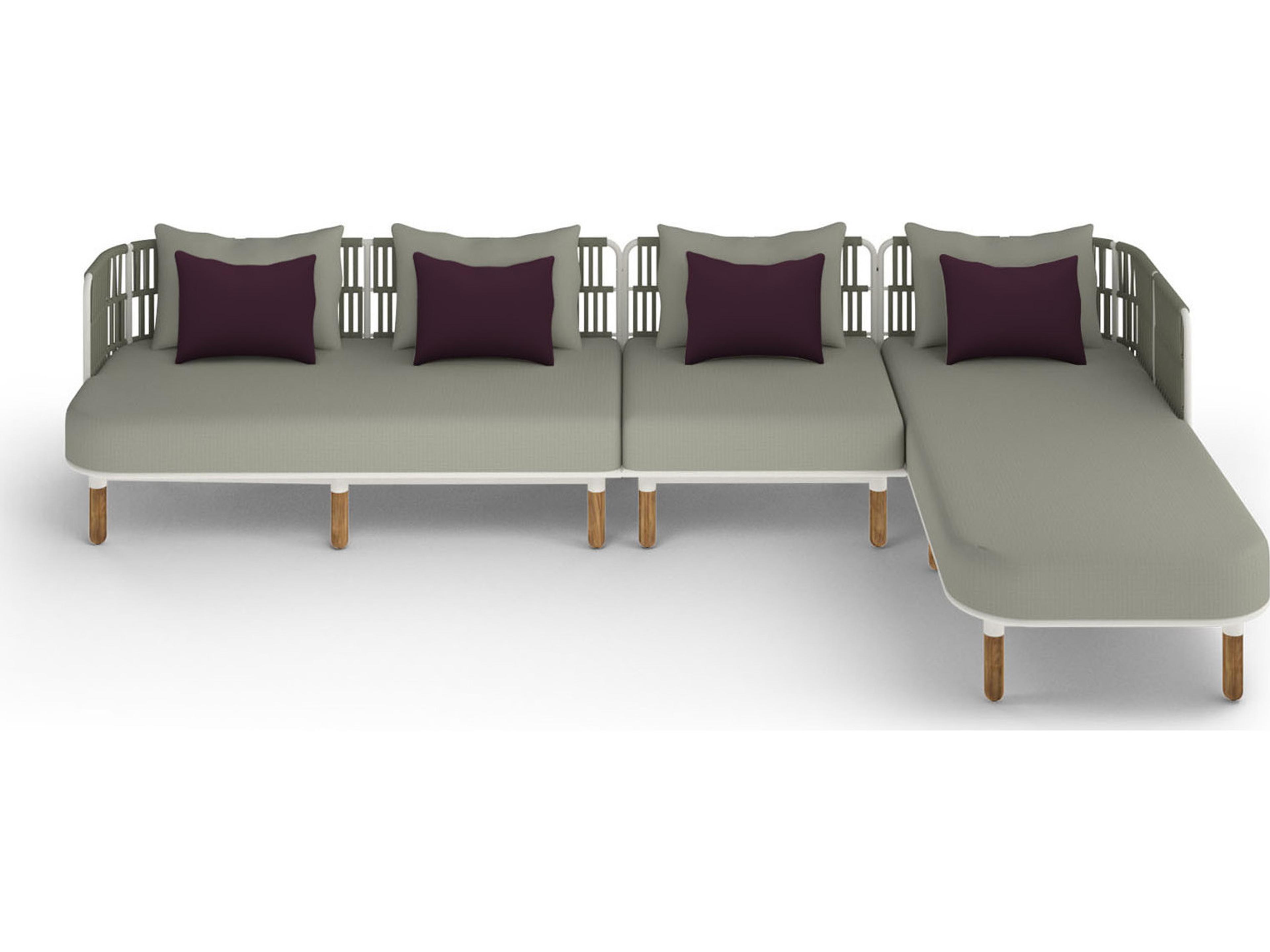 MamaGreen Daisy Rae Deep Seating Teak Rope Sectional Patio Lounge Set