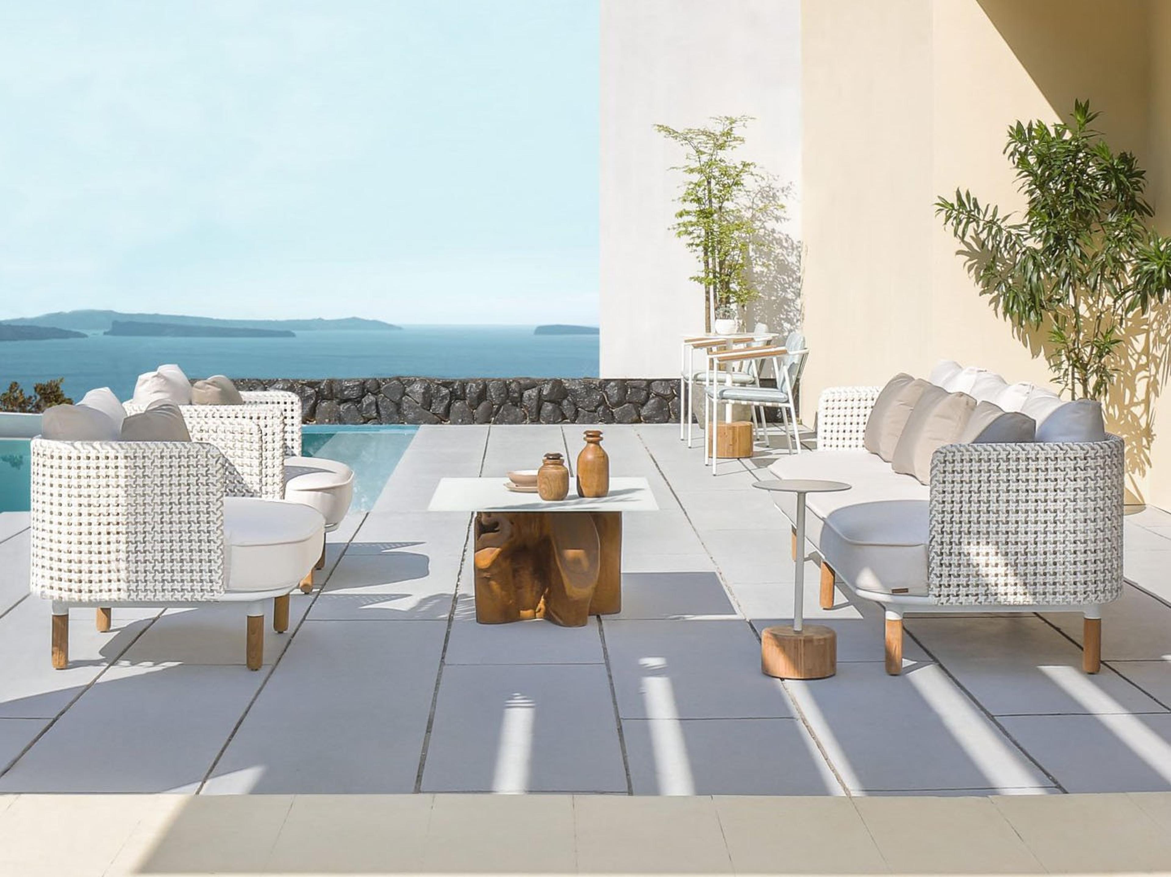 MamaGreen Daisy Mae Deep Seating Teak Wicker Outdoor Lounge Set