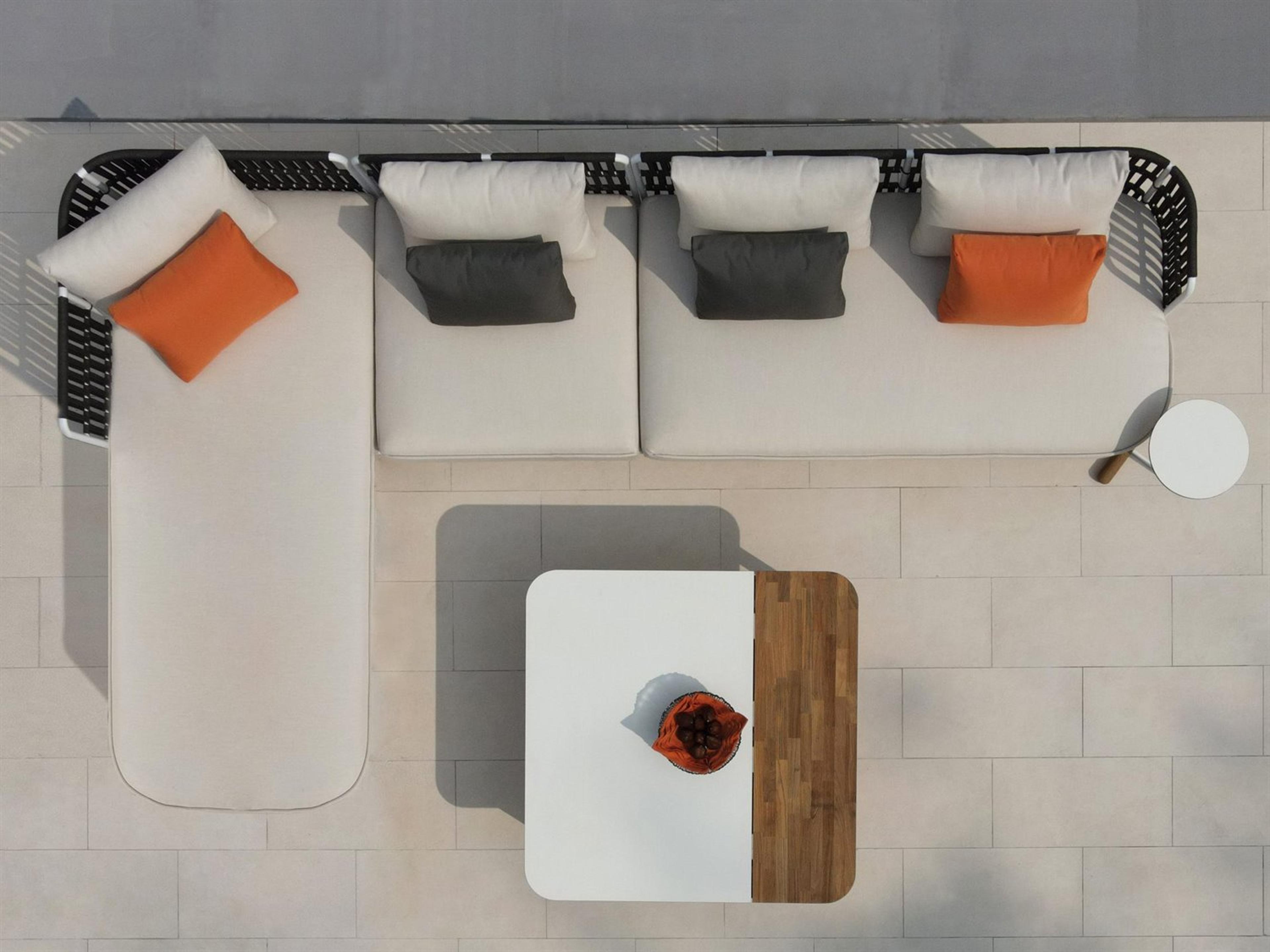 MamaGreen Daisy Mae Deep Seating Teak Wicker Sectional Patio Lounge Set