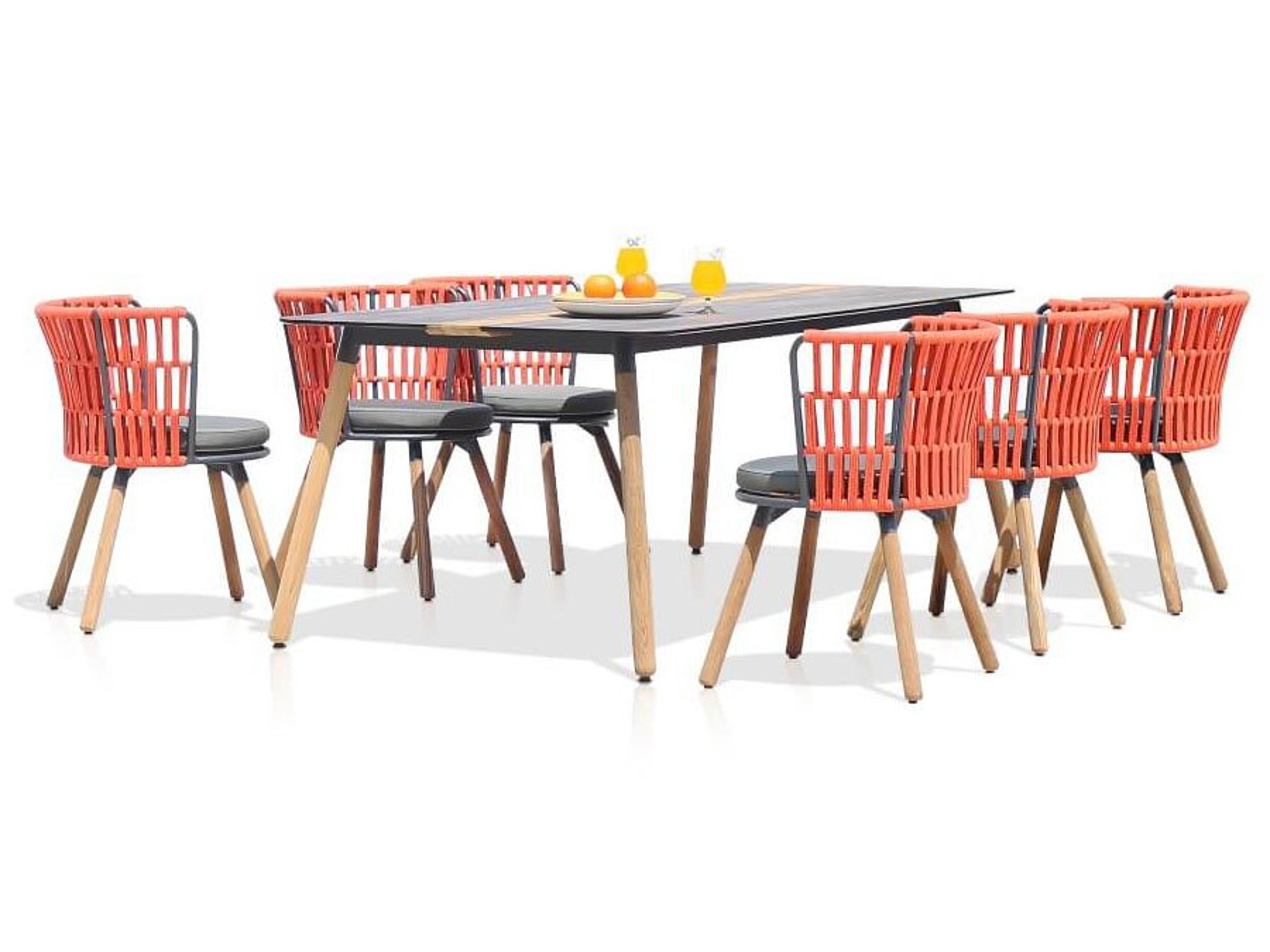 MamaGreen Daisy Rae Teak Rope Outdoor Dining Set
