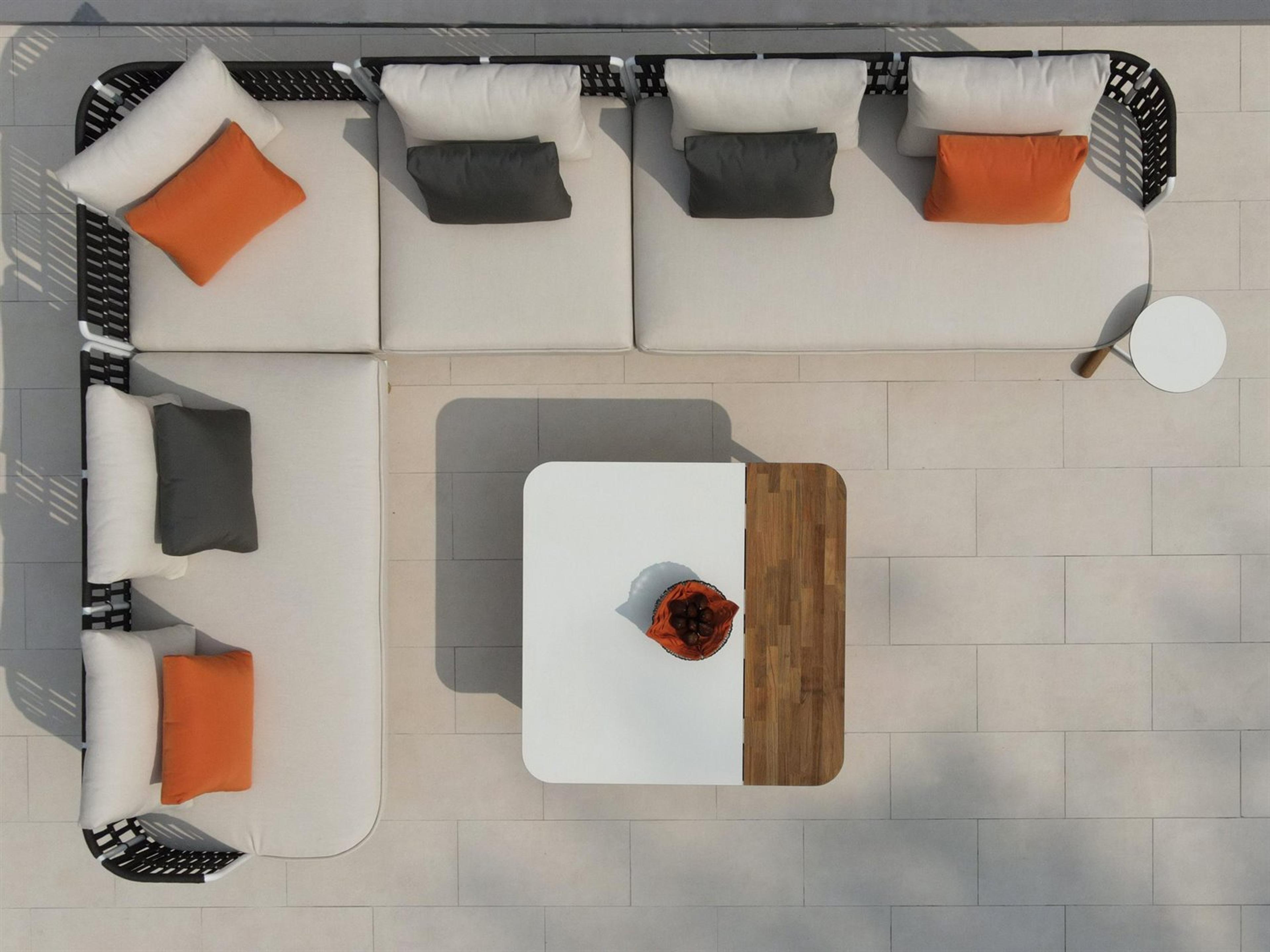 MamaGreen Daisy Rae Deep Seating Teak Rope Sectional Patio Lounge Set