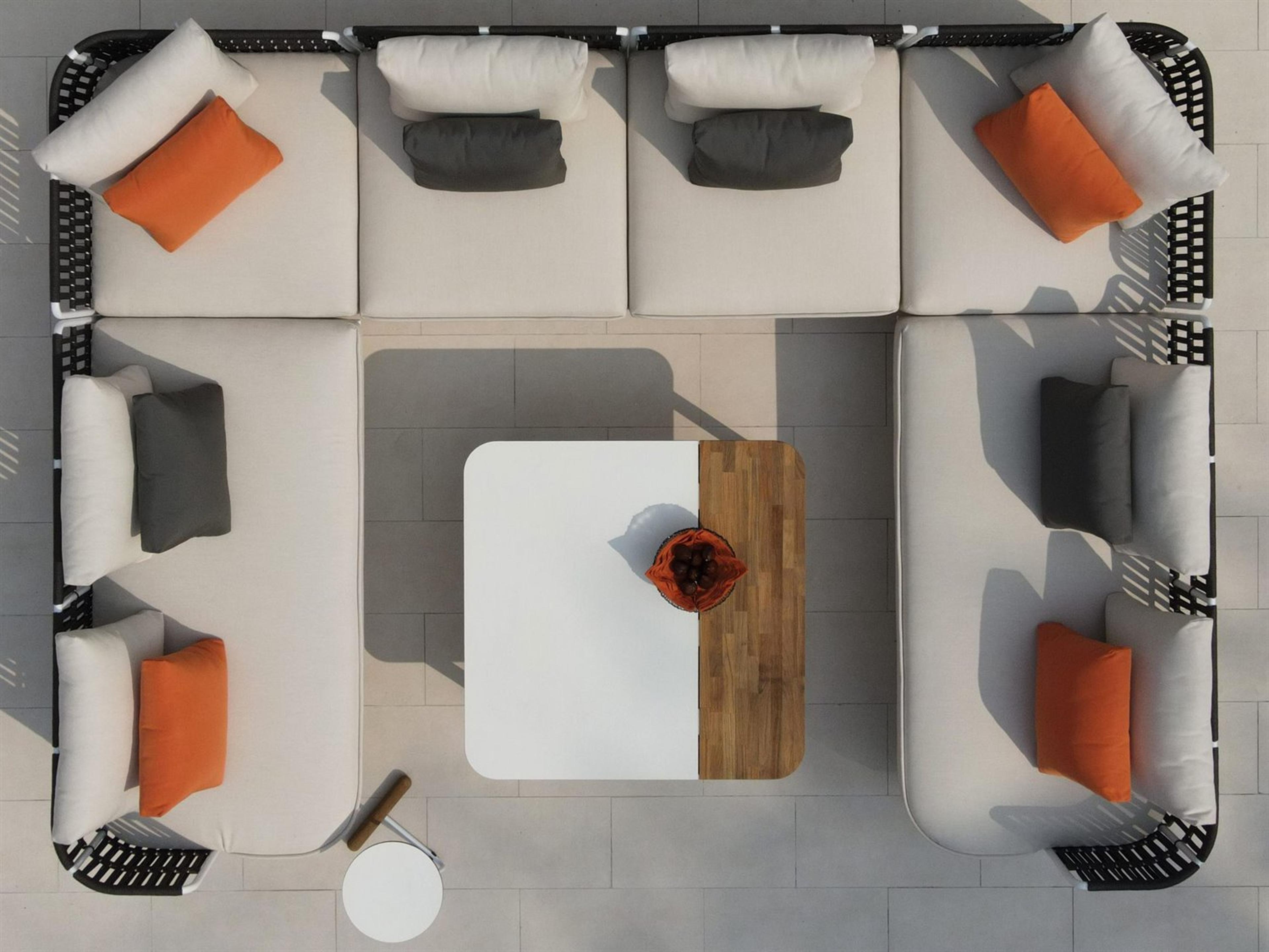 MamaGreen Daisy Rae Deep Seating Teak Rope Sectional Outdoor Patio Lounge Set