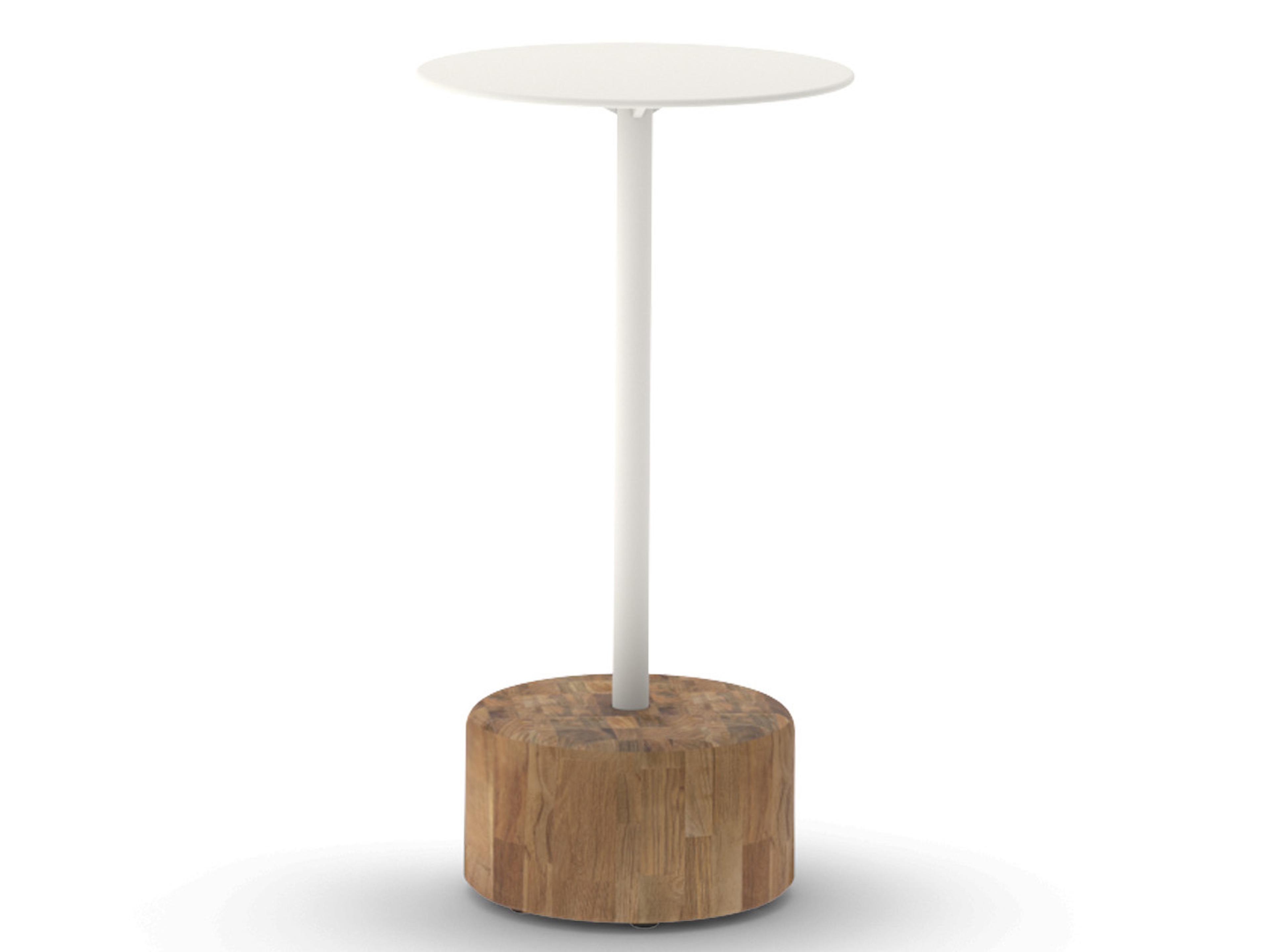 MamaGreen Glyph Aluminum Teak Round Low Table