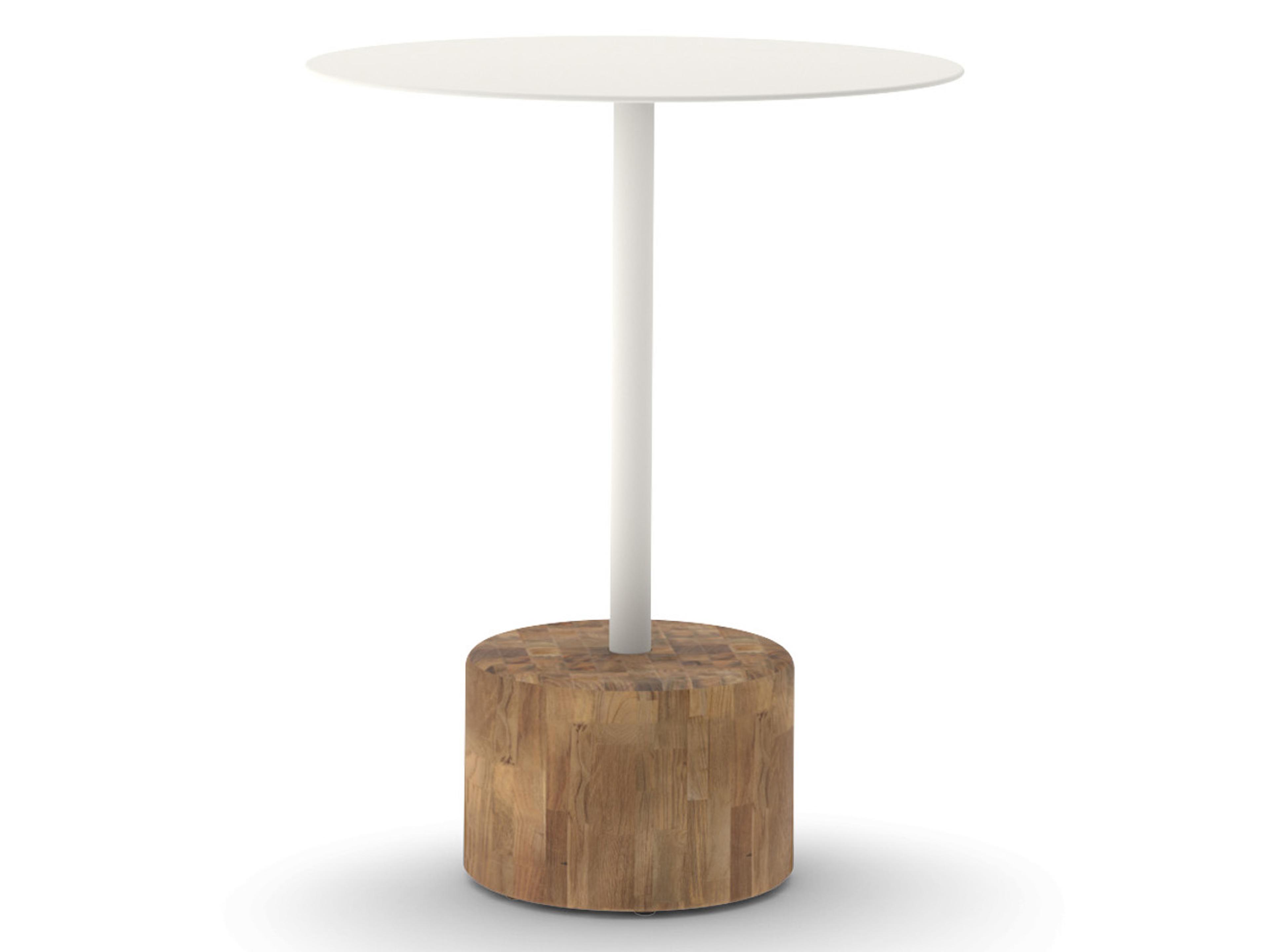 MamaGreen Glyph Aluminum Teak Round Patio Bistro Table