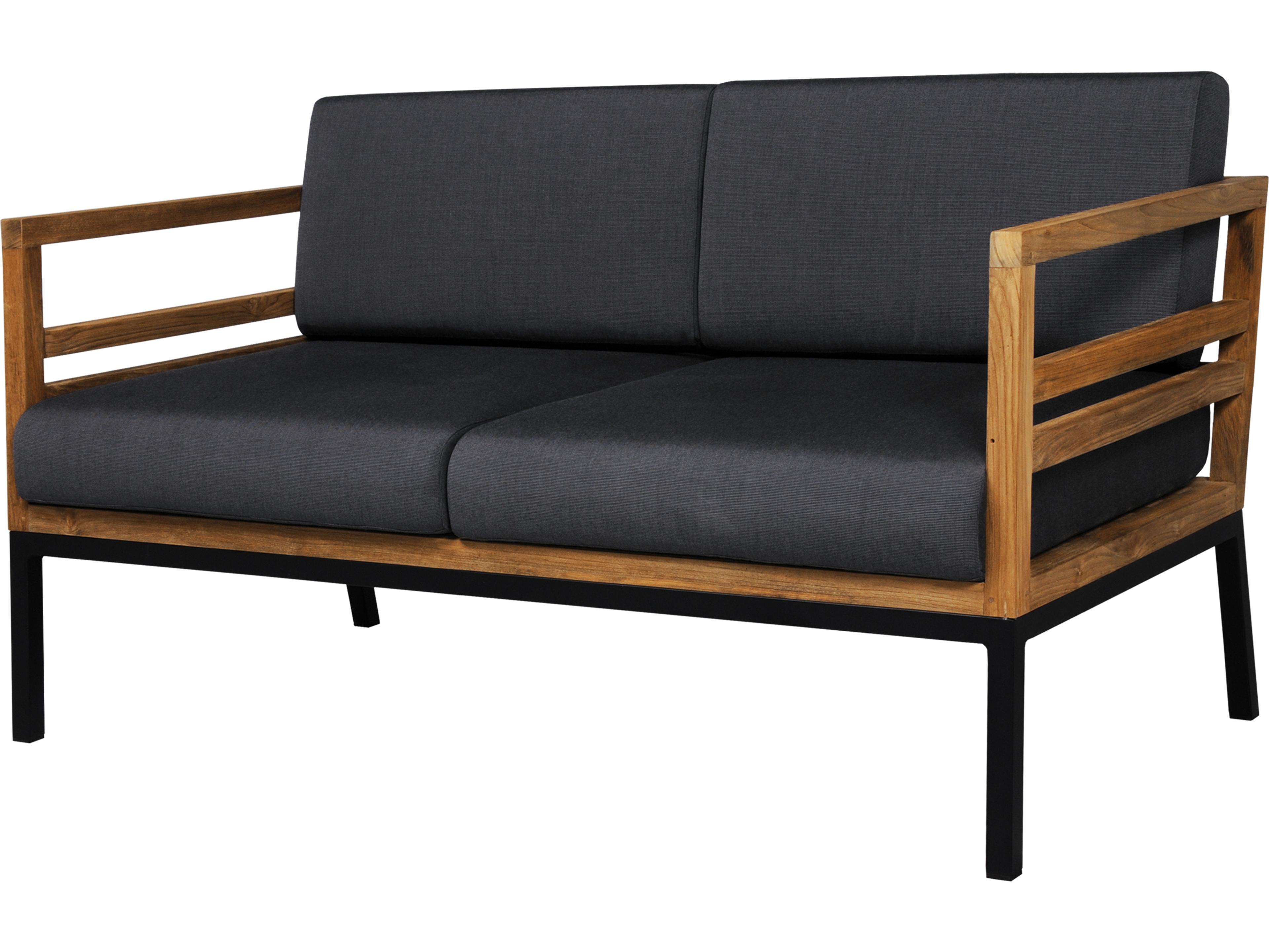 MamaGreen Zudu Aluminum Steel Teak Cushion Patio Loveseat