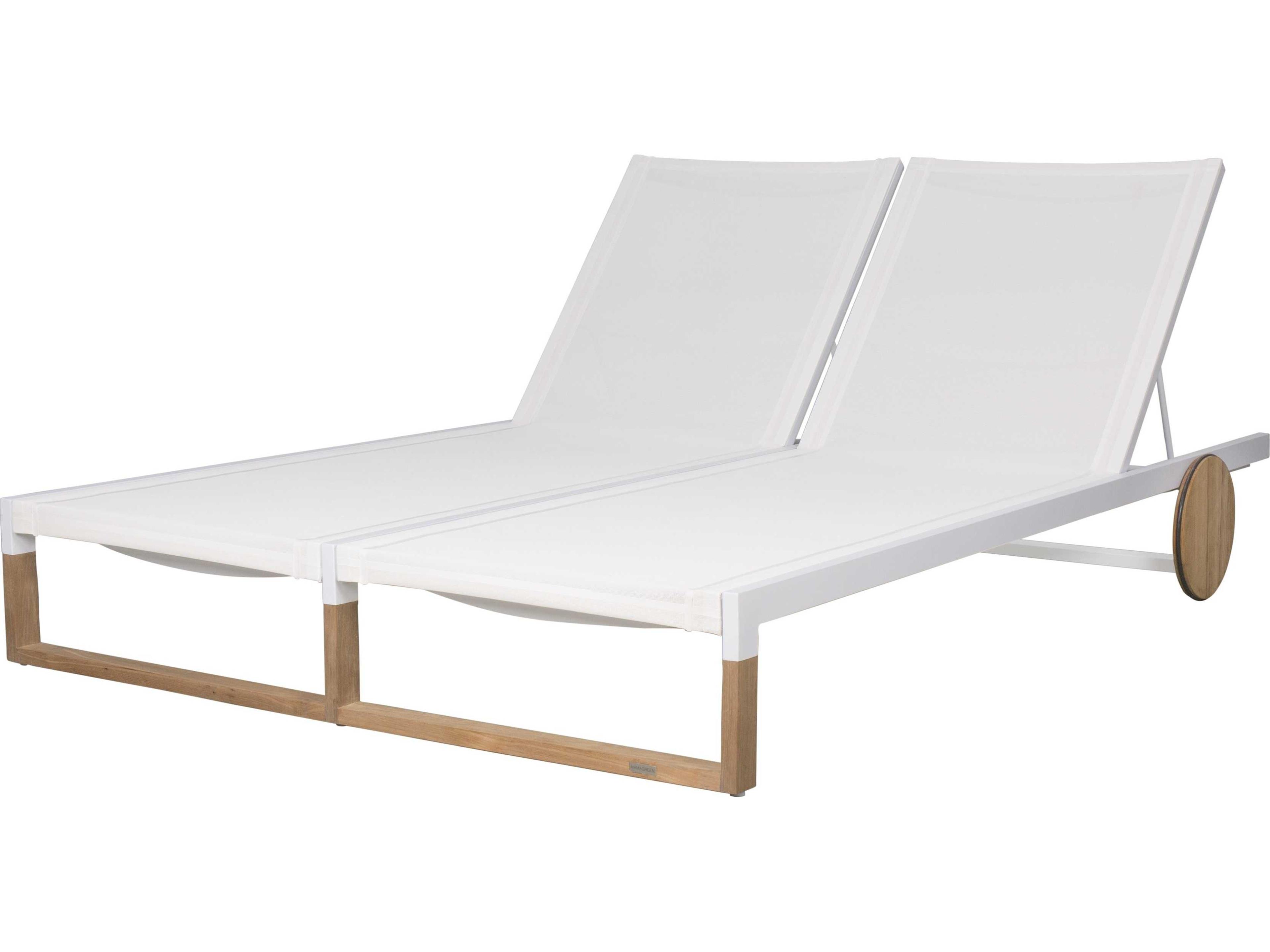 MamaGreen Ekka Teak Sling Double Outdoor Chaise Lounge