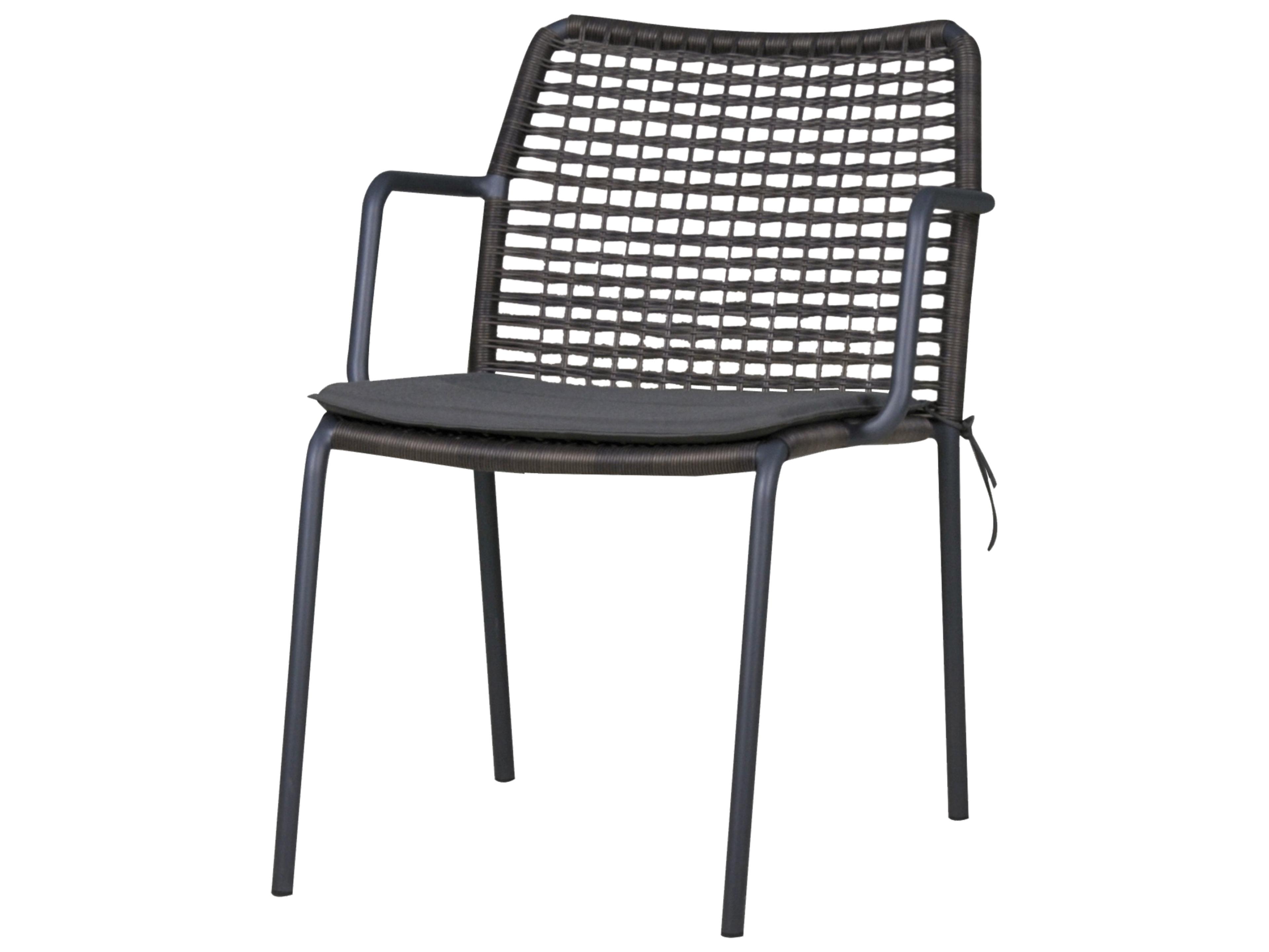 MamaGreen Manda Aluminum Wicker Stackable Outdoor Dining Arm Chair