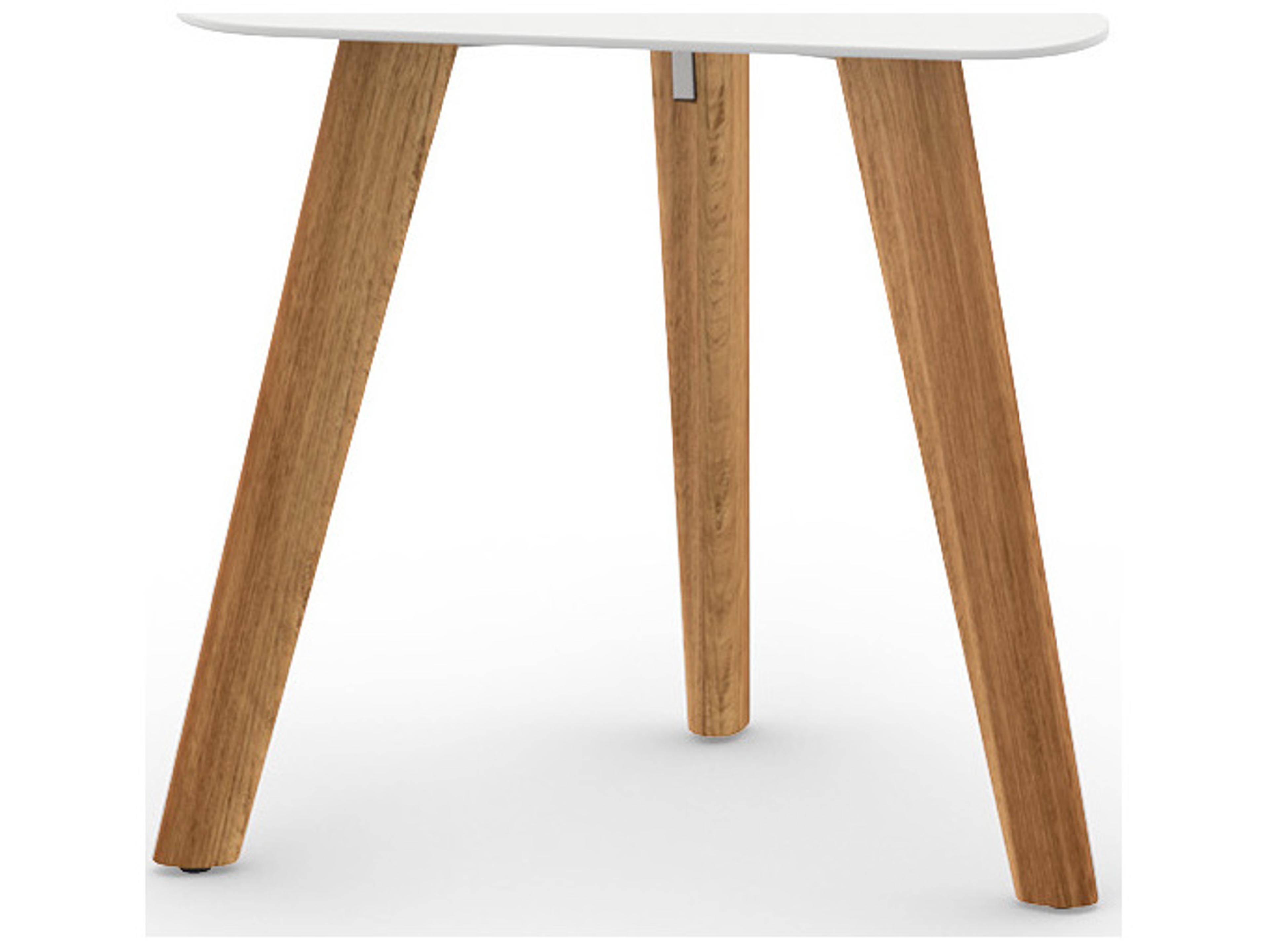 MamaGreen Kaat Teak Triangular Outdoor Patio End Table