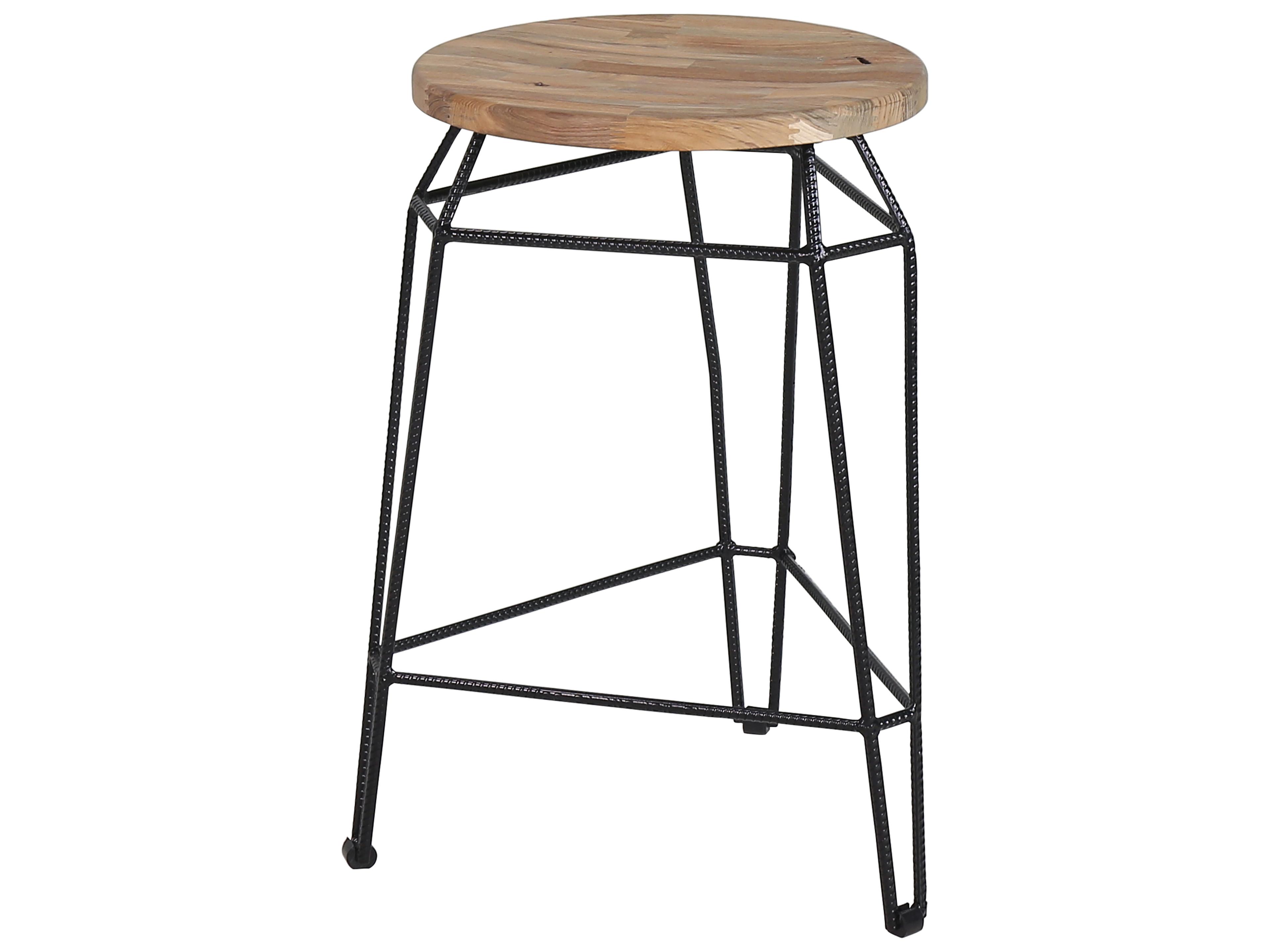 MamaGreen Match Aluminum Teak Round Outdoor Counter Stool