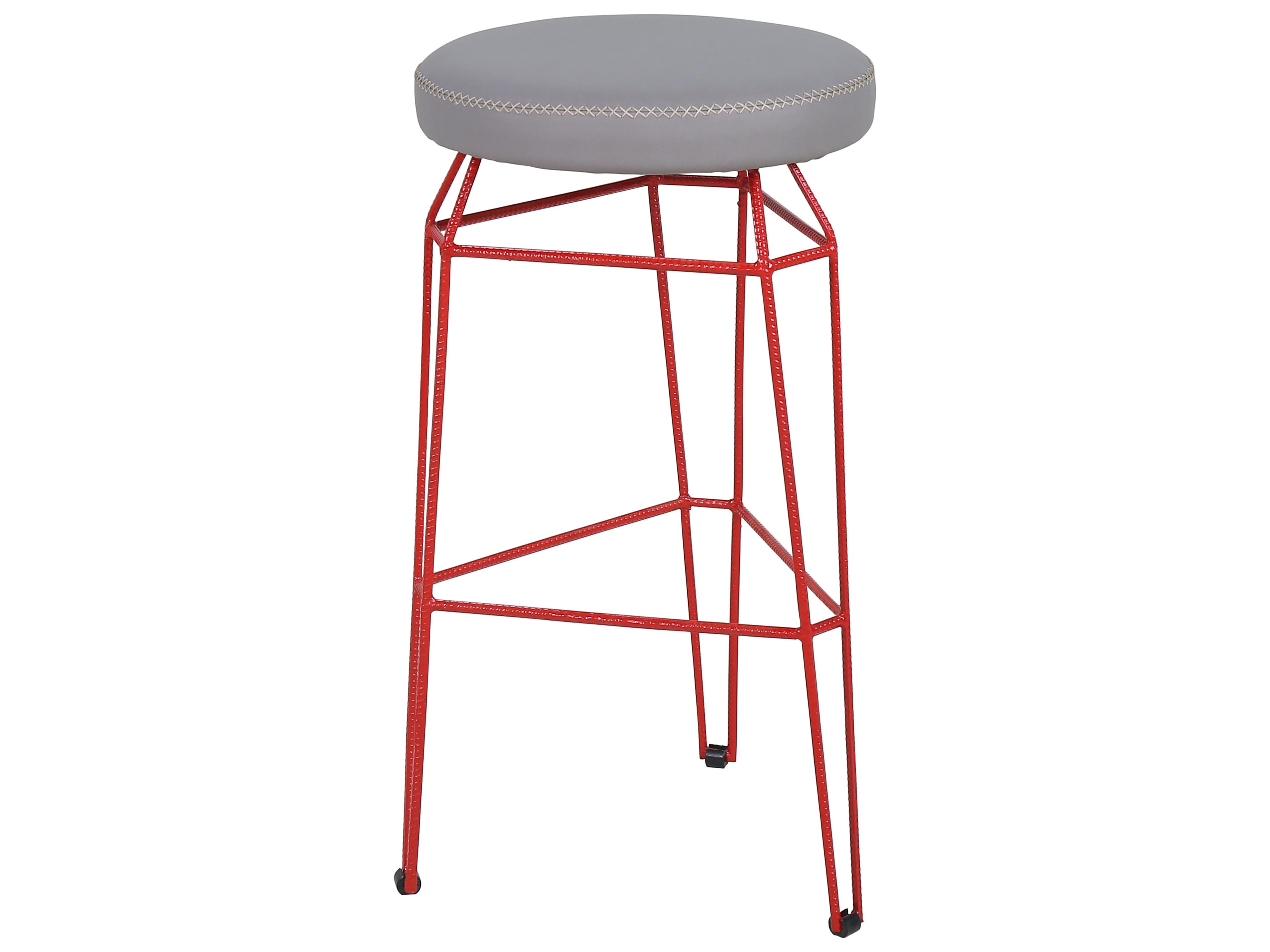 MamaGreen Match Aluminum Cushion Round Outdoor Bar Stool