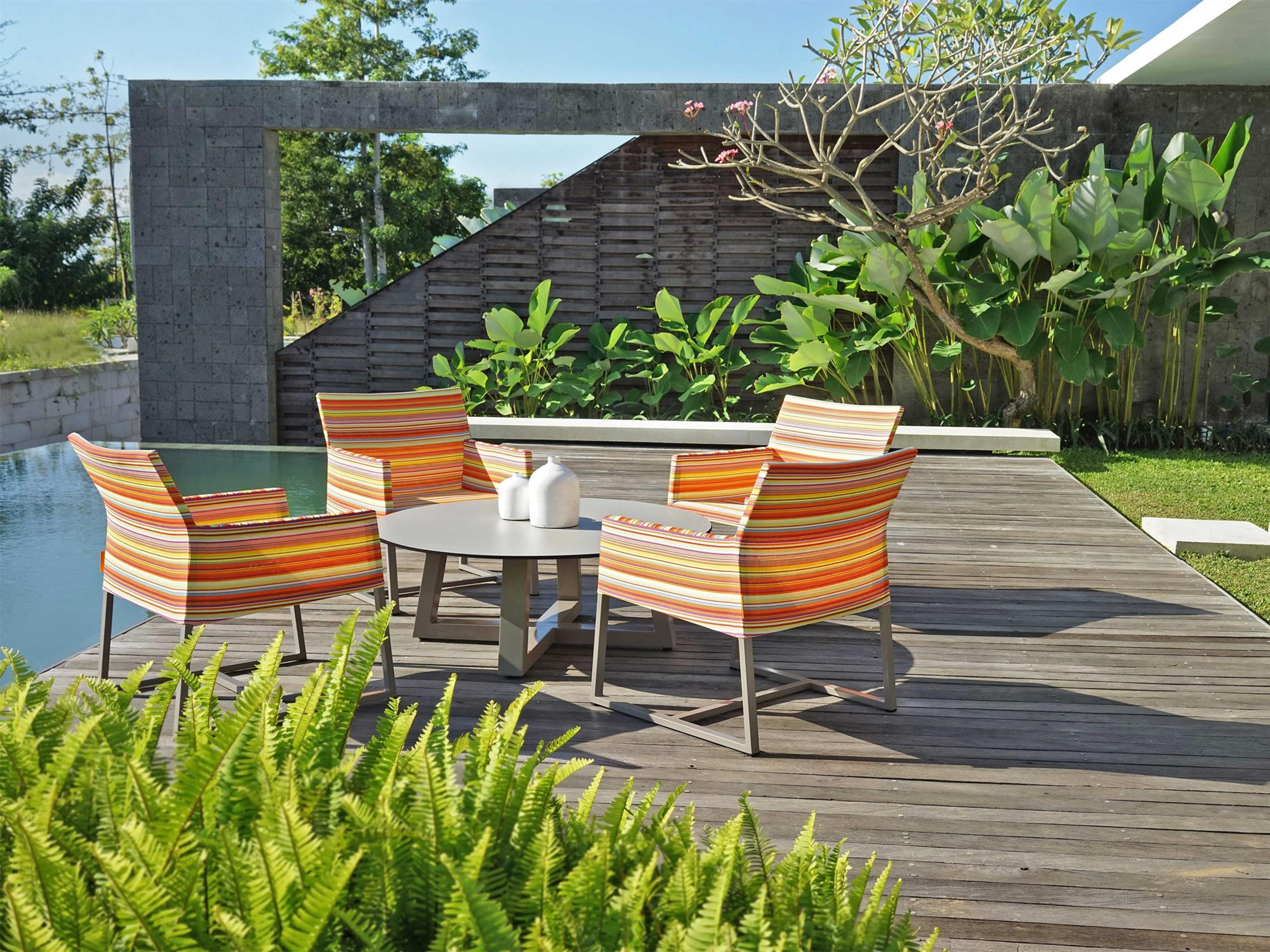 Mamagreen Stripe Aluminum Cushion Outdoor Lounge Set