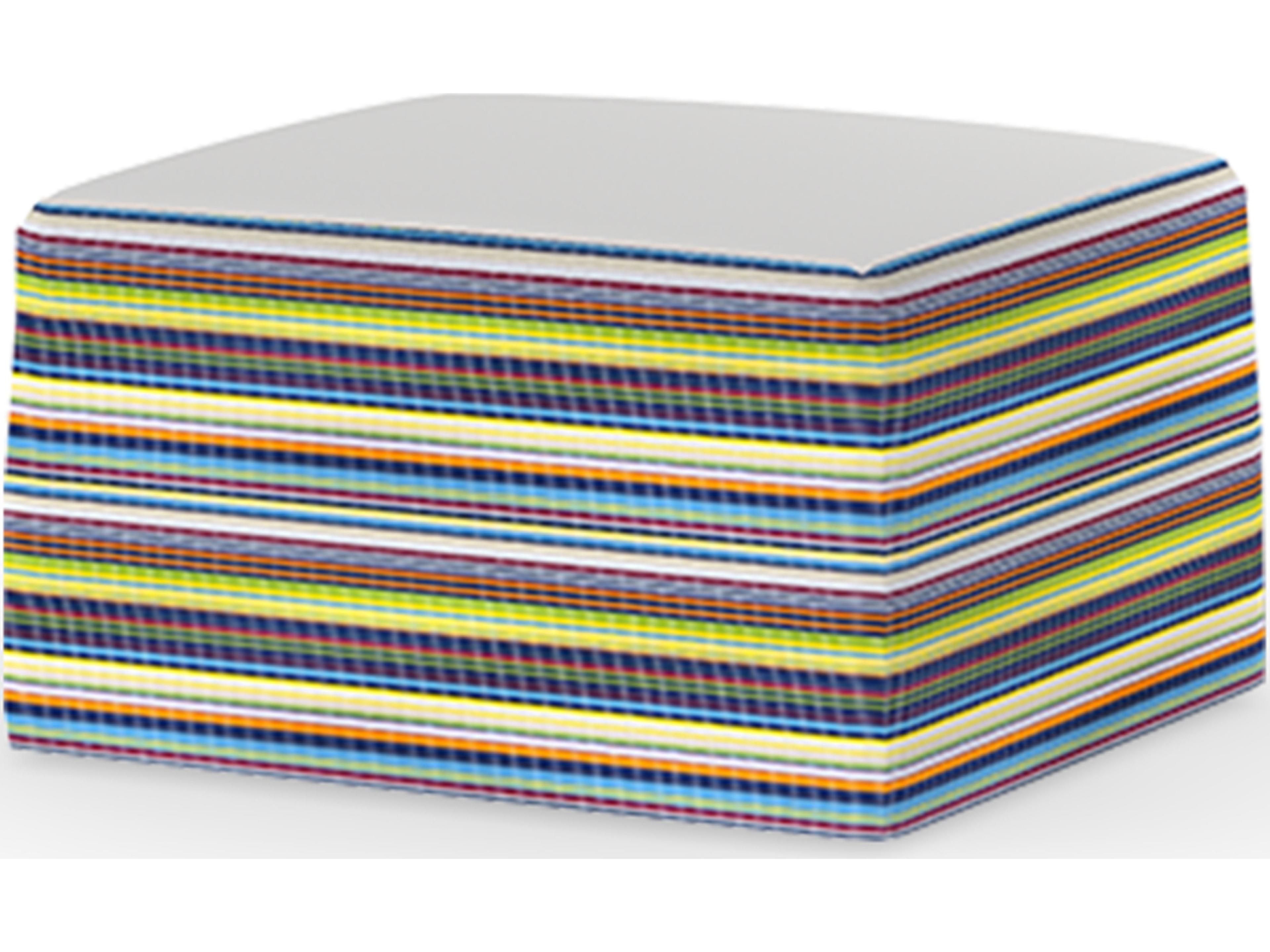 MamaGreen Stripe Fabric Cushion Patio Ottoman
