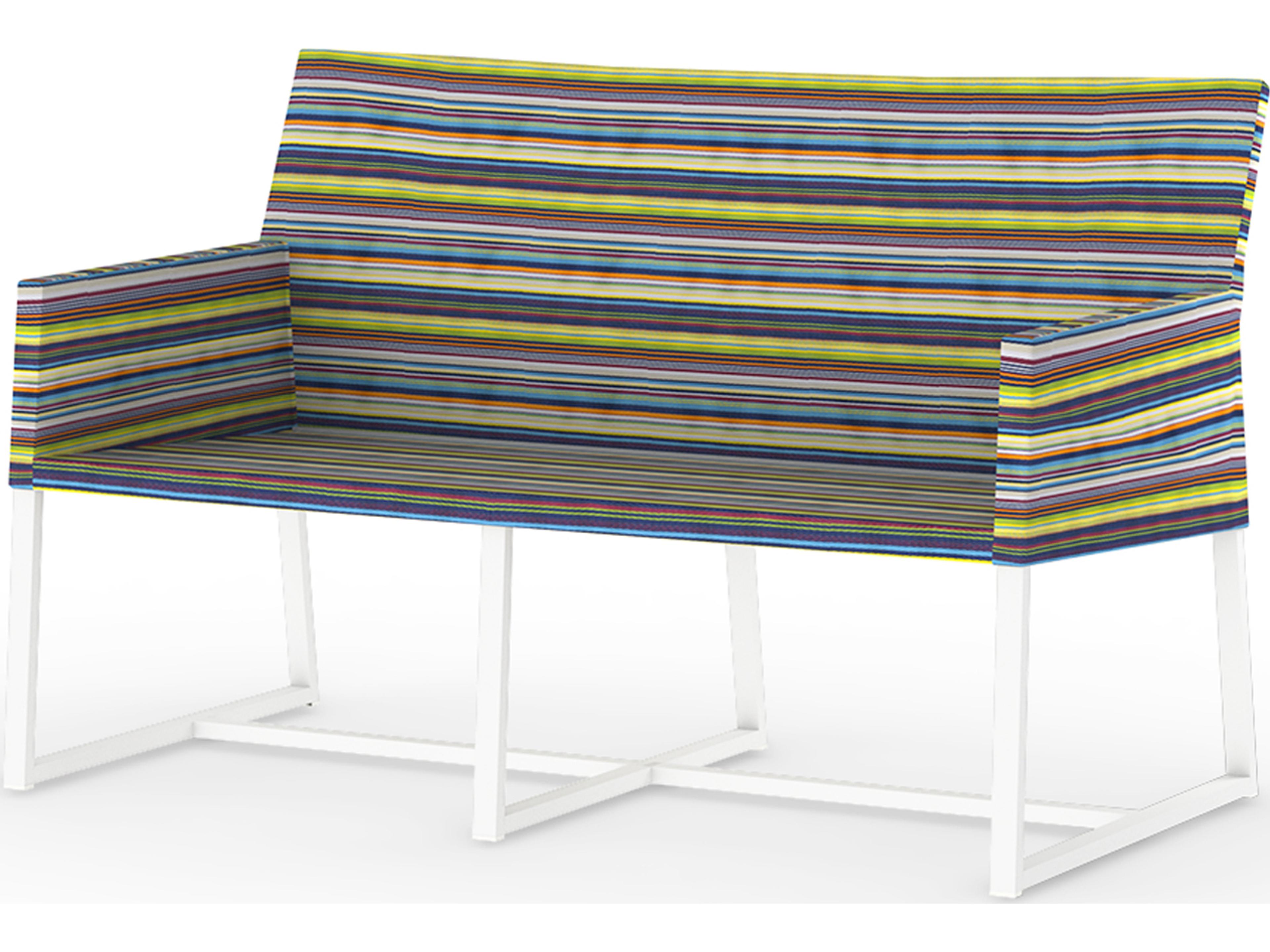 MamaGreen Stripe Aluminum Cushion Outdoor Patio Loveseat