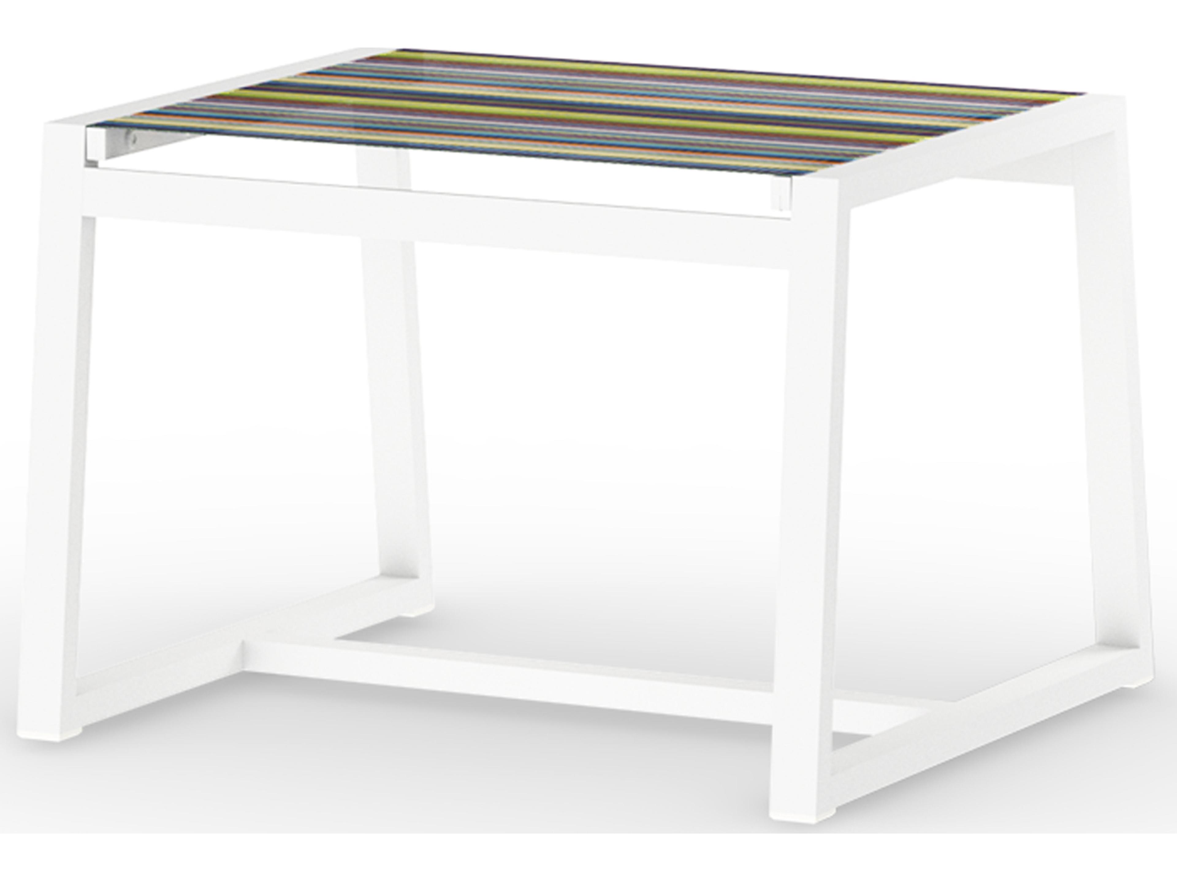 MamaGreen Stripe Aluminum Sling Outdoor Patio Ottoman