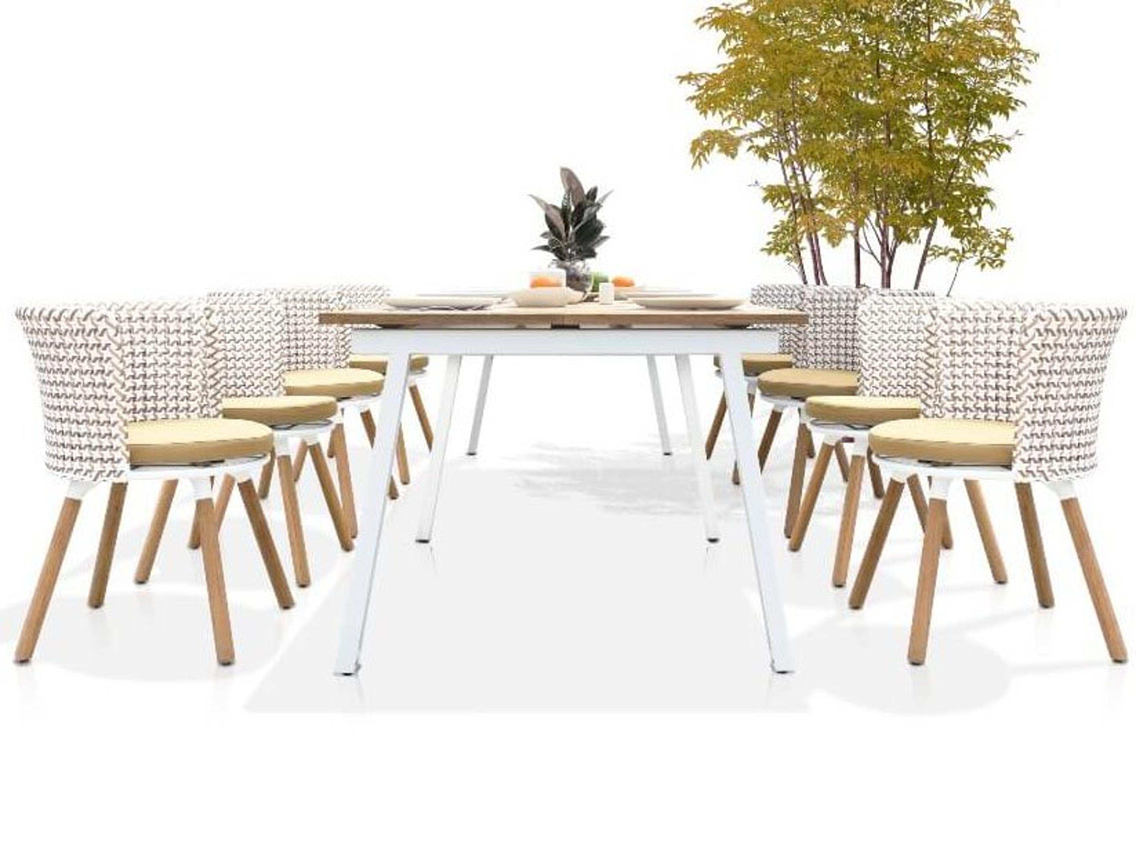 MamaGreen Maxximus Steel Teak Patio Dining Set