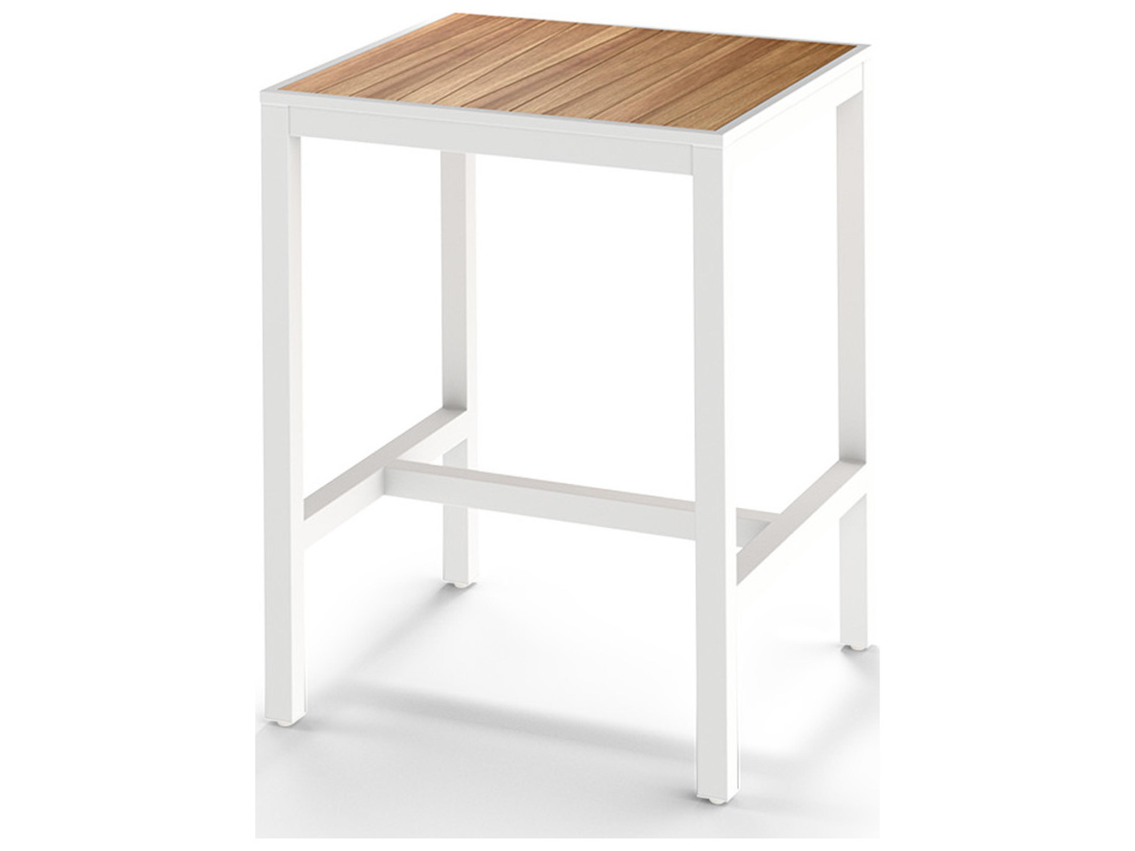 MamaGreen Allux Aluminum Square Abstract Slats Top Outdoor Patio Bar Table