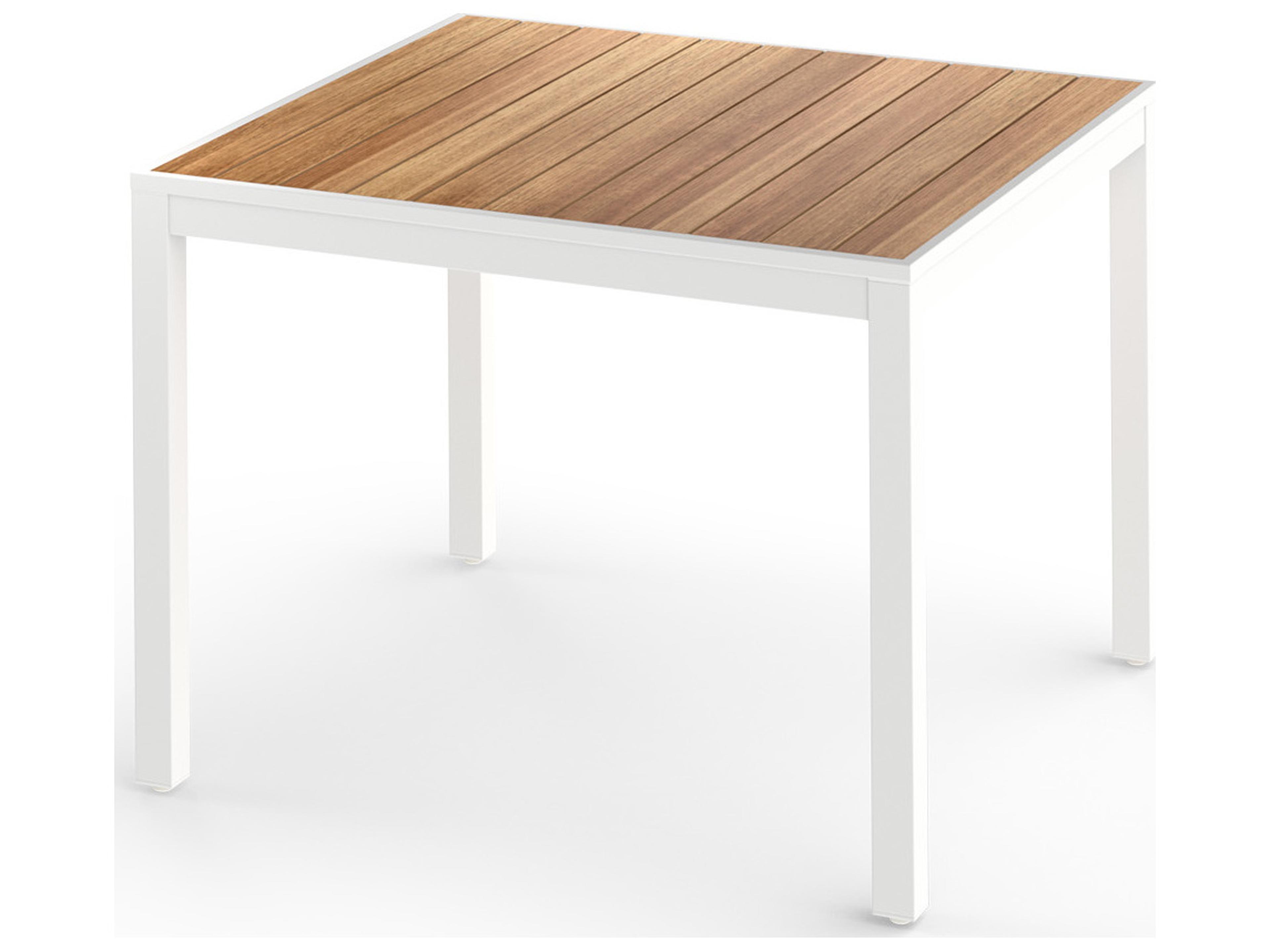 MamaGreen Allux Aluminum Square Straight Slats Top Patio Dining Table