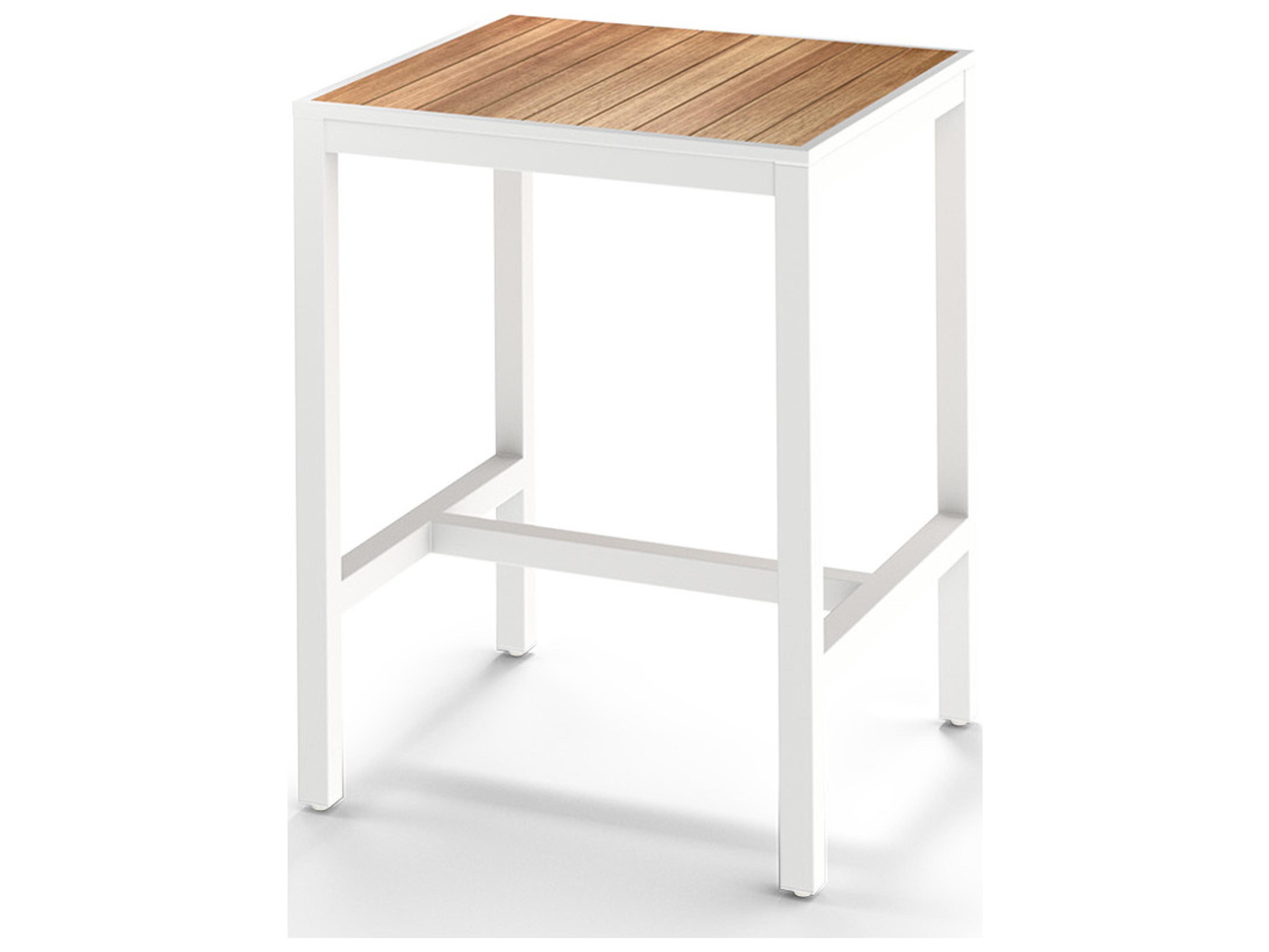 MamaGreen Allux Aluminum Square Straight Slats Top Outdoor Patio Bar Table