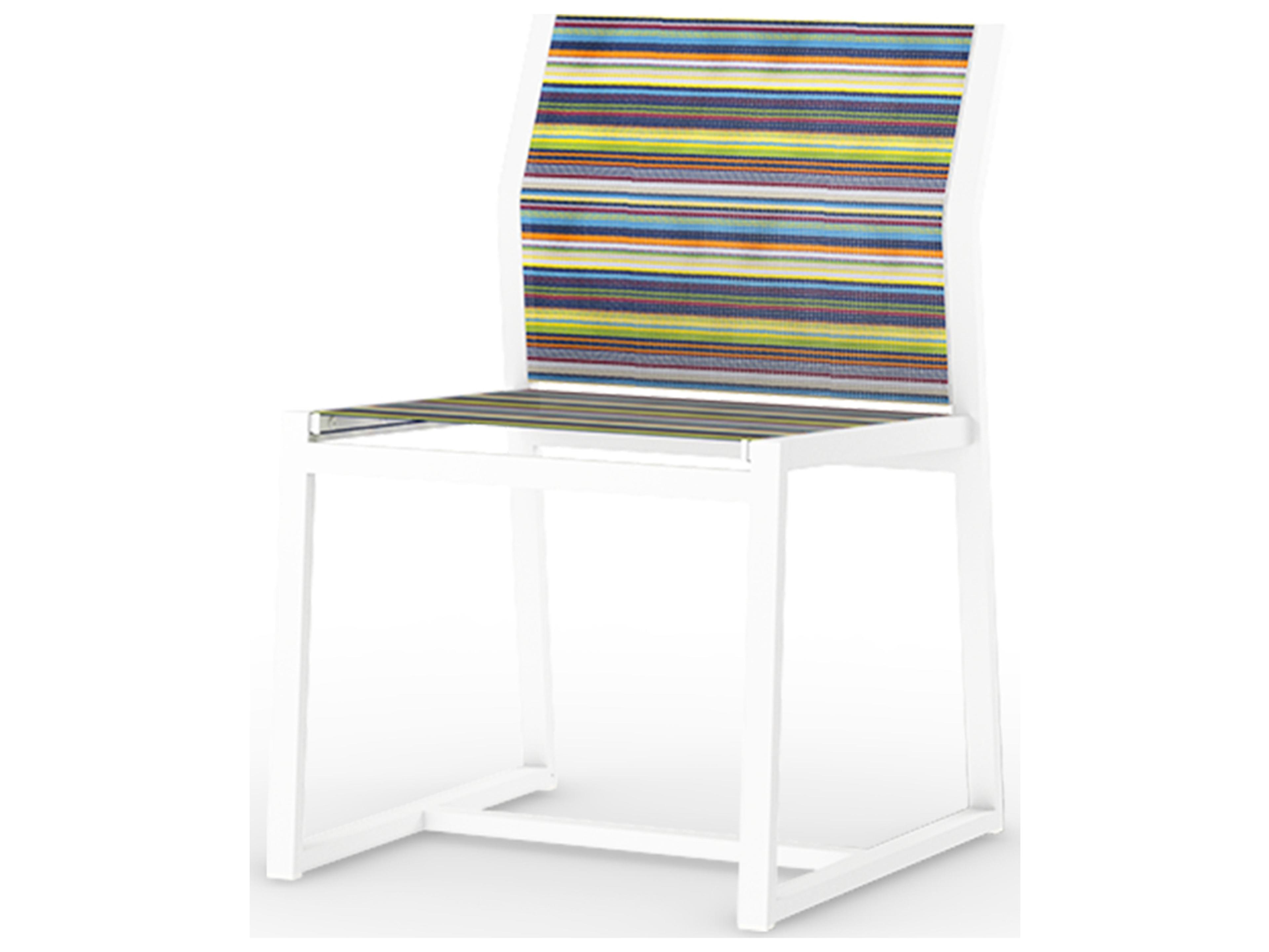 MamaGreen Stripe Aluminum Carver Outdoor Patio Dining Side Chair