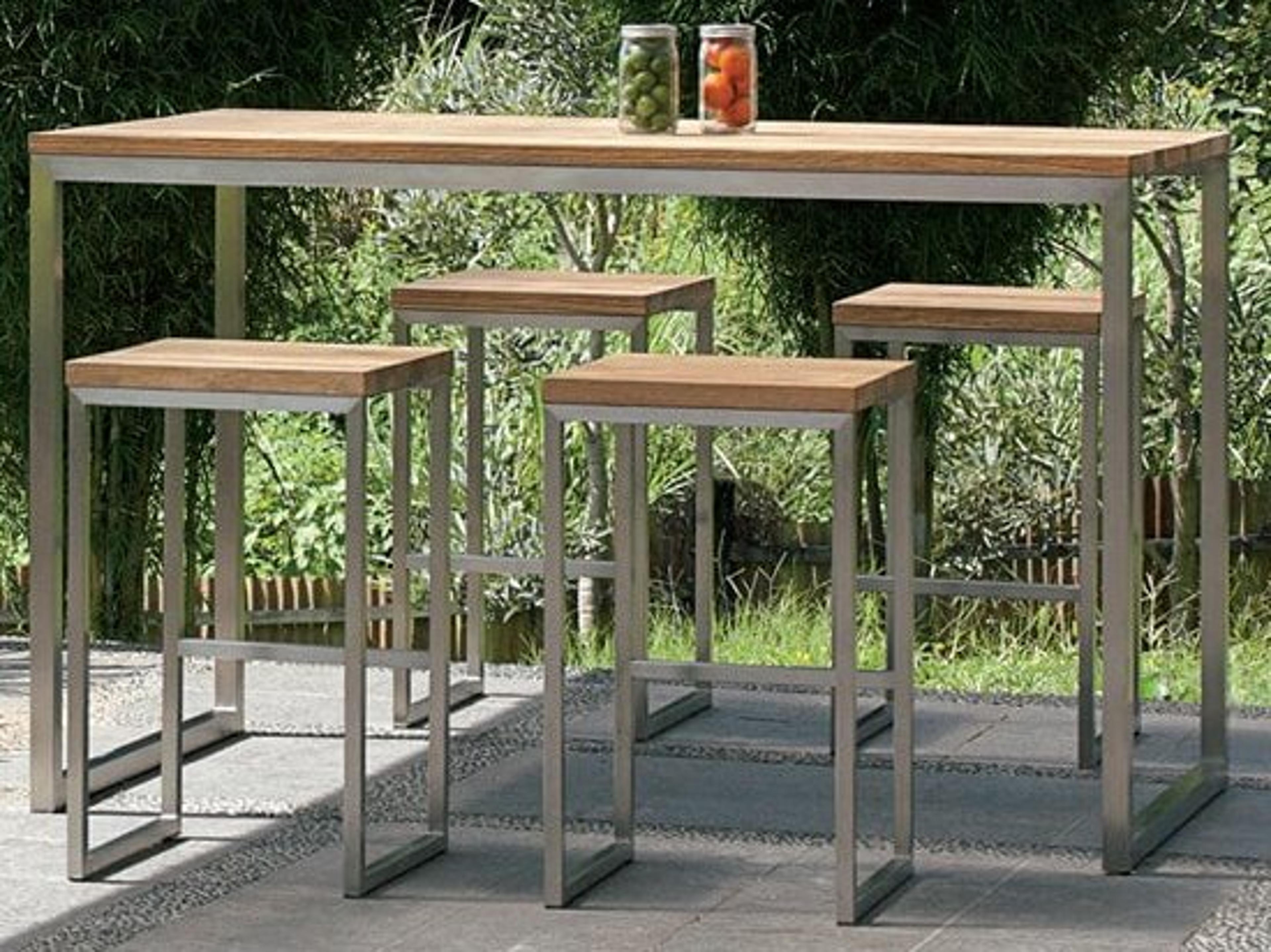 MamaGreen Oko Steel Teak Bar Set