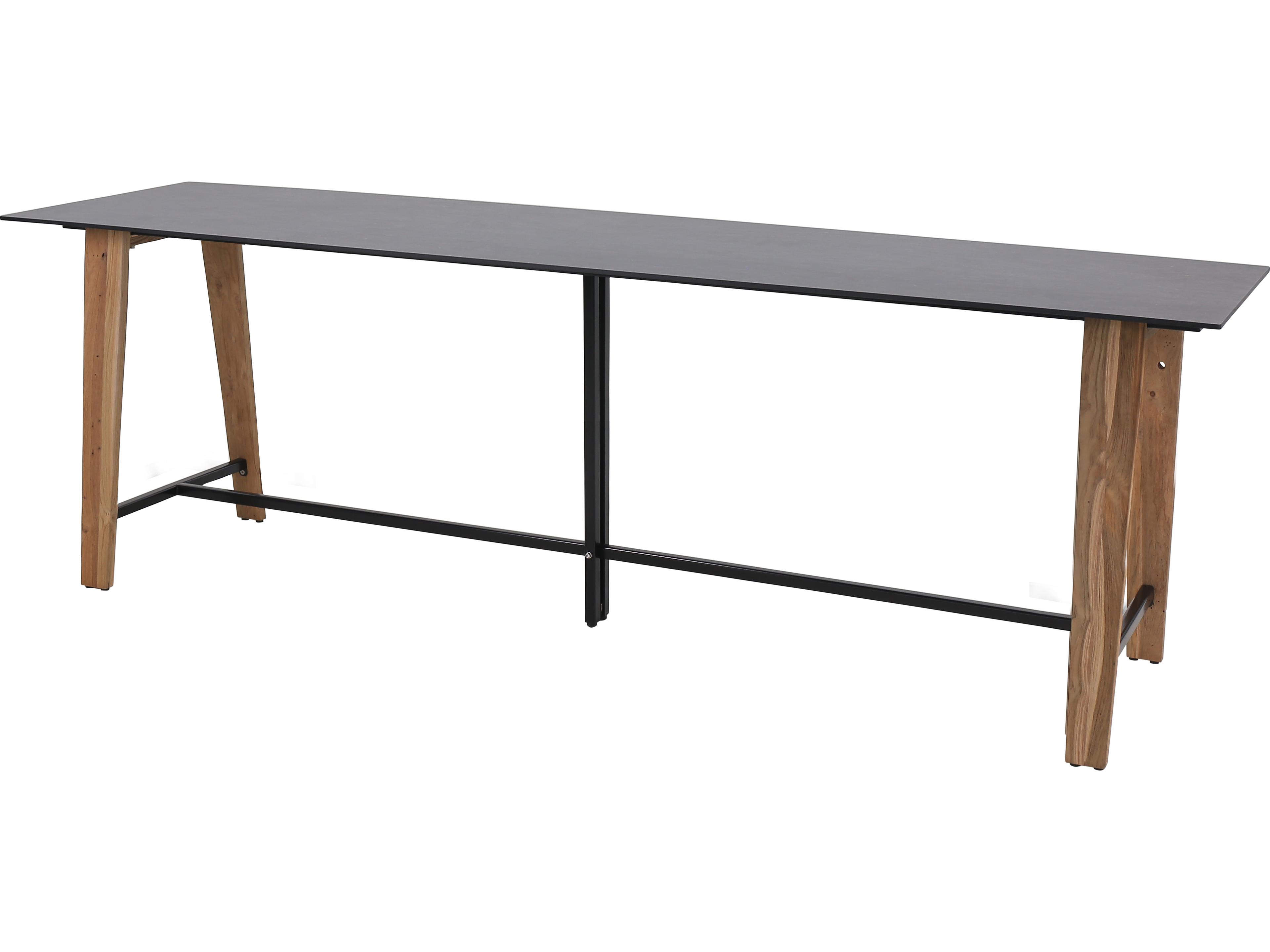 MamaGreen Sato Teak Rectangular HPL Top Patio Bar Table