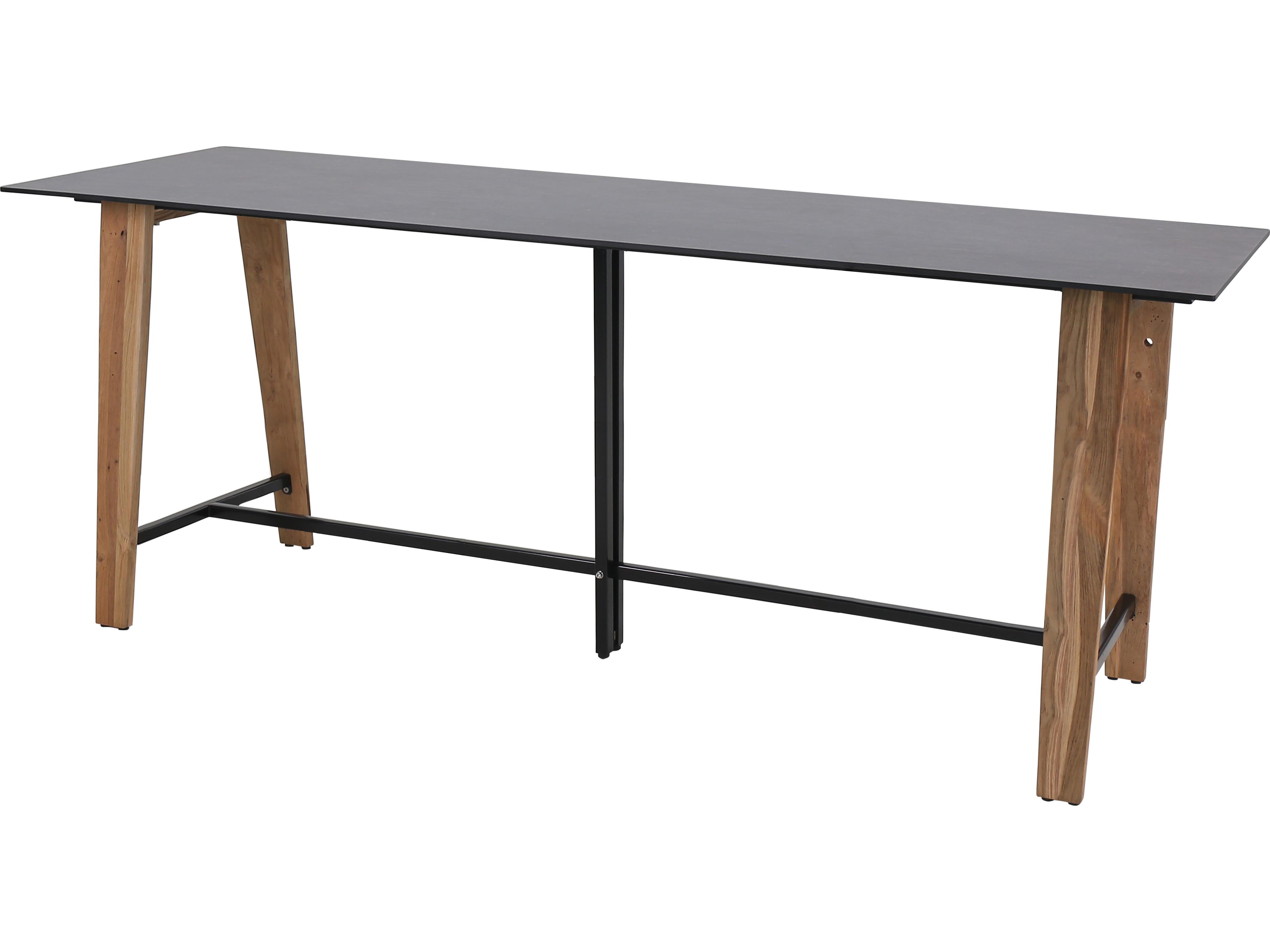 MamaGreen Sato Teak Rectangular HPL Top Outdoor Bar Table
