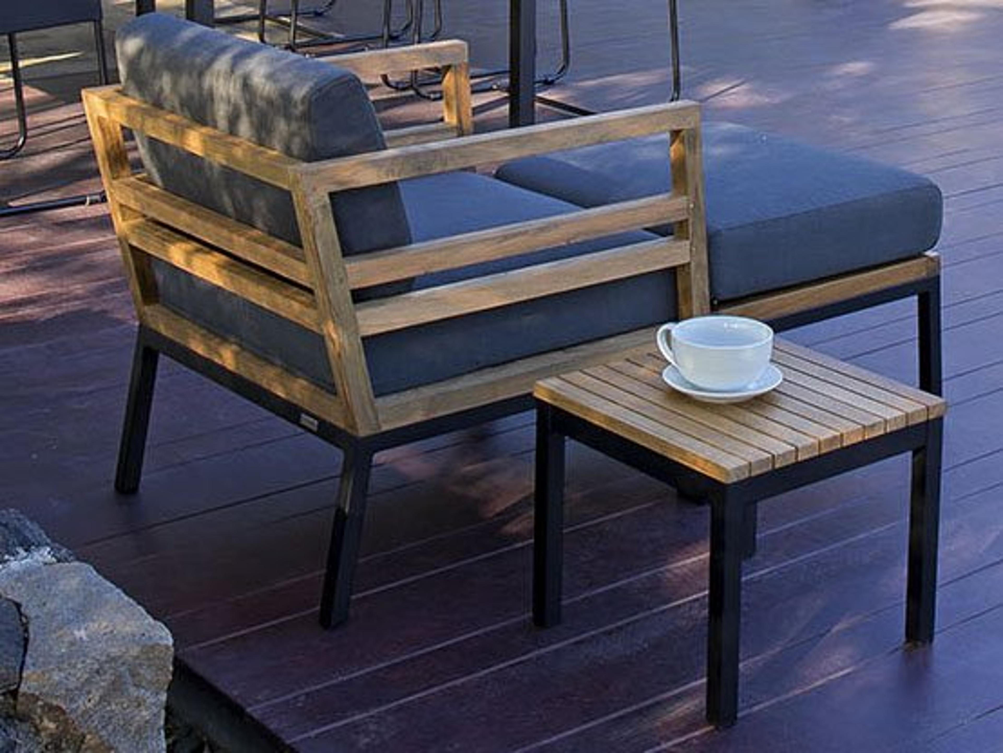 MamaGreen Zudu Aluminum Steel Teak Cushion Outdoor Lounge Set