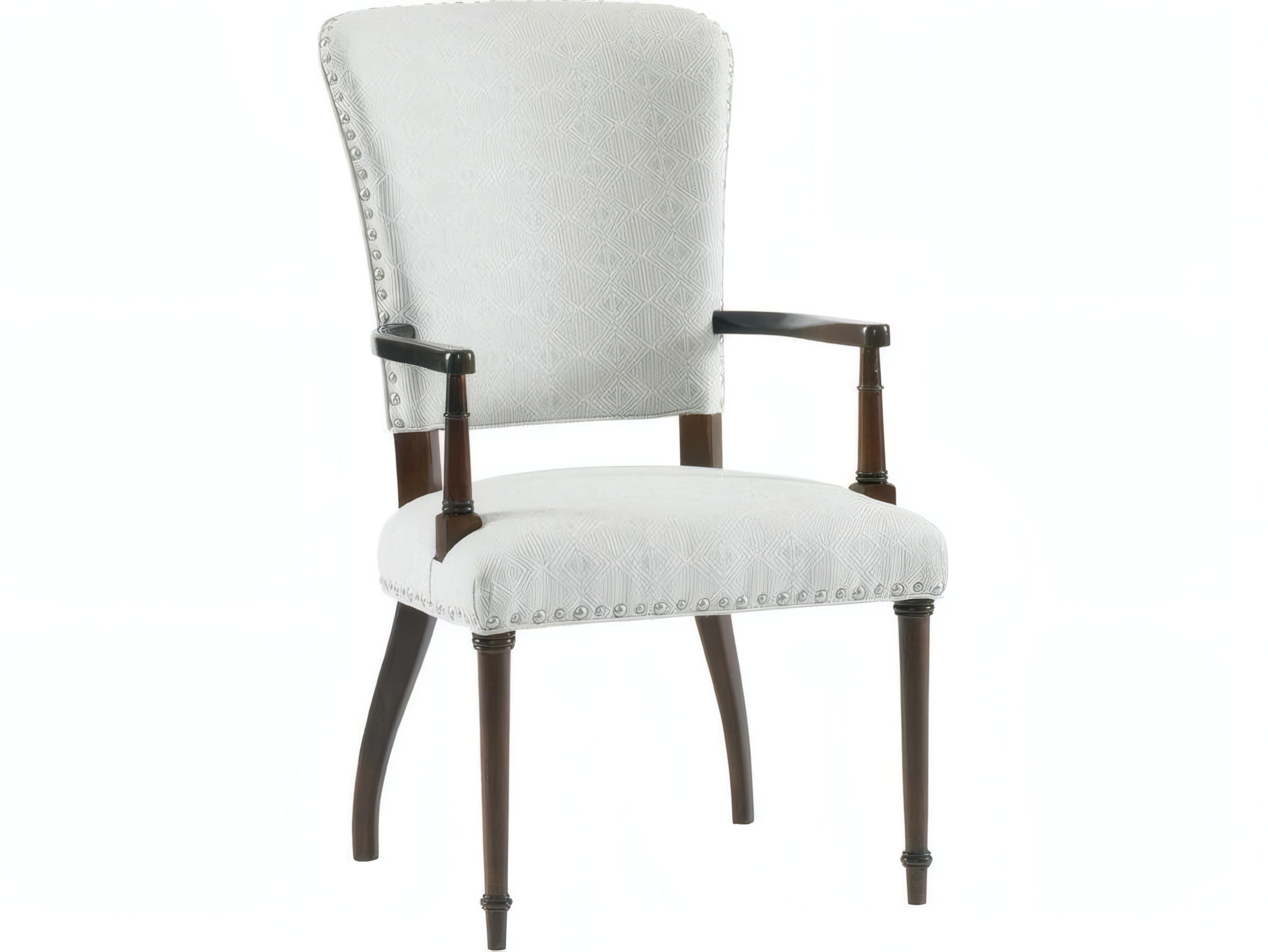 Mr. & Mrs. Howard Stiletto Hardwood Black Upholstered Arm Dining Chair