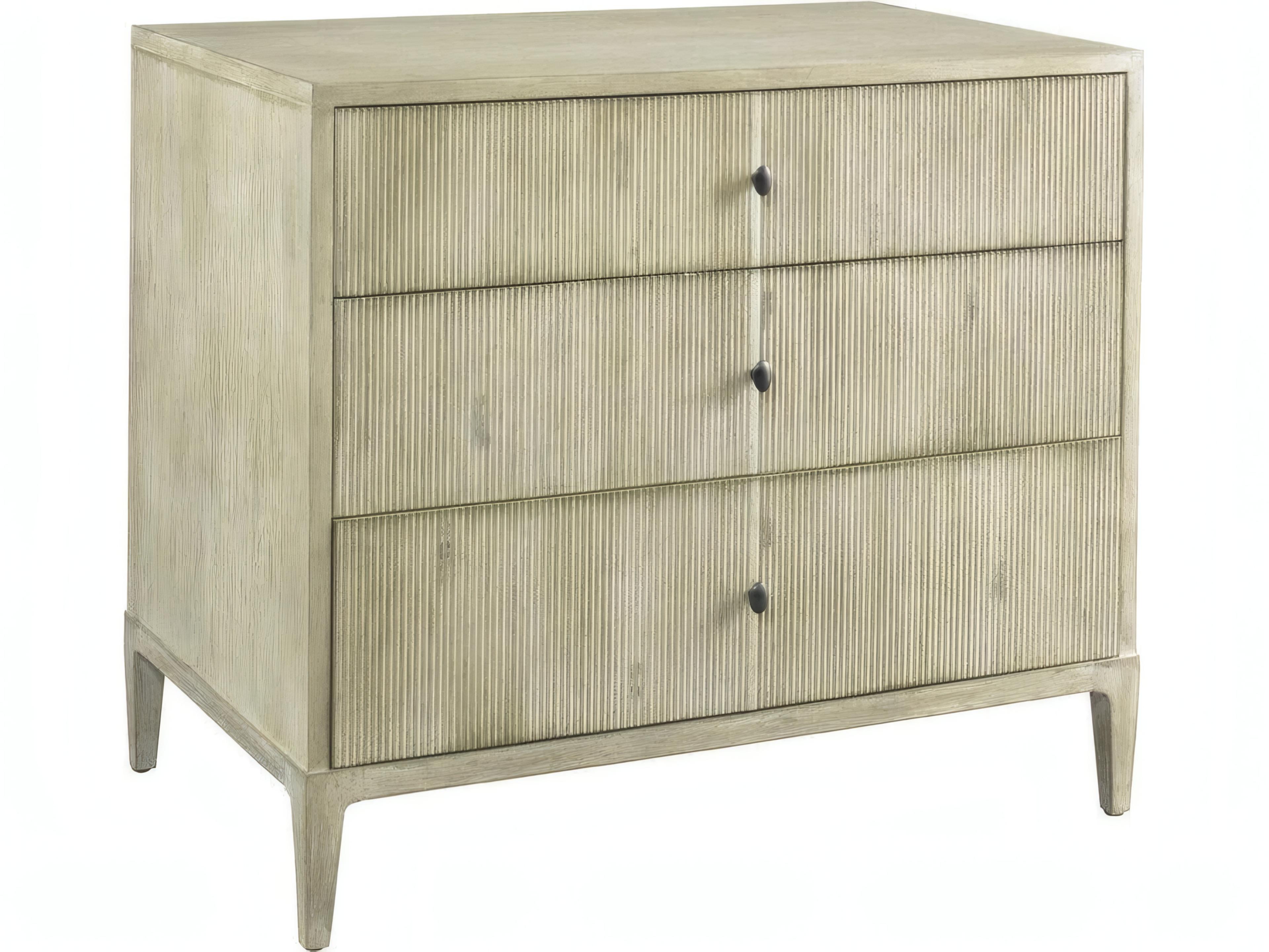 Mr. & Mrs. Howard The Reedy 3Drawers Beige Ash Wood Nightstand