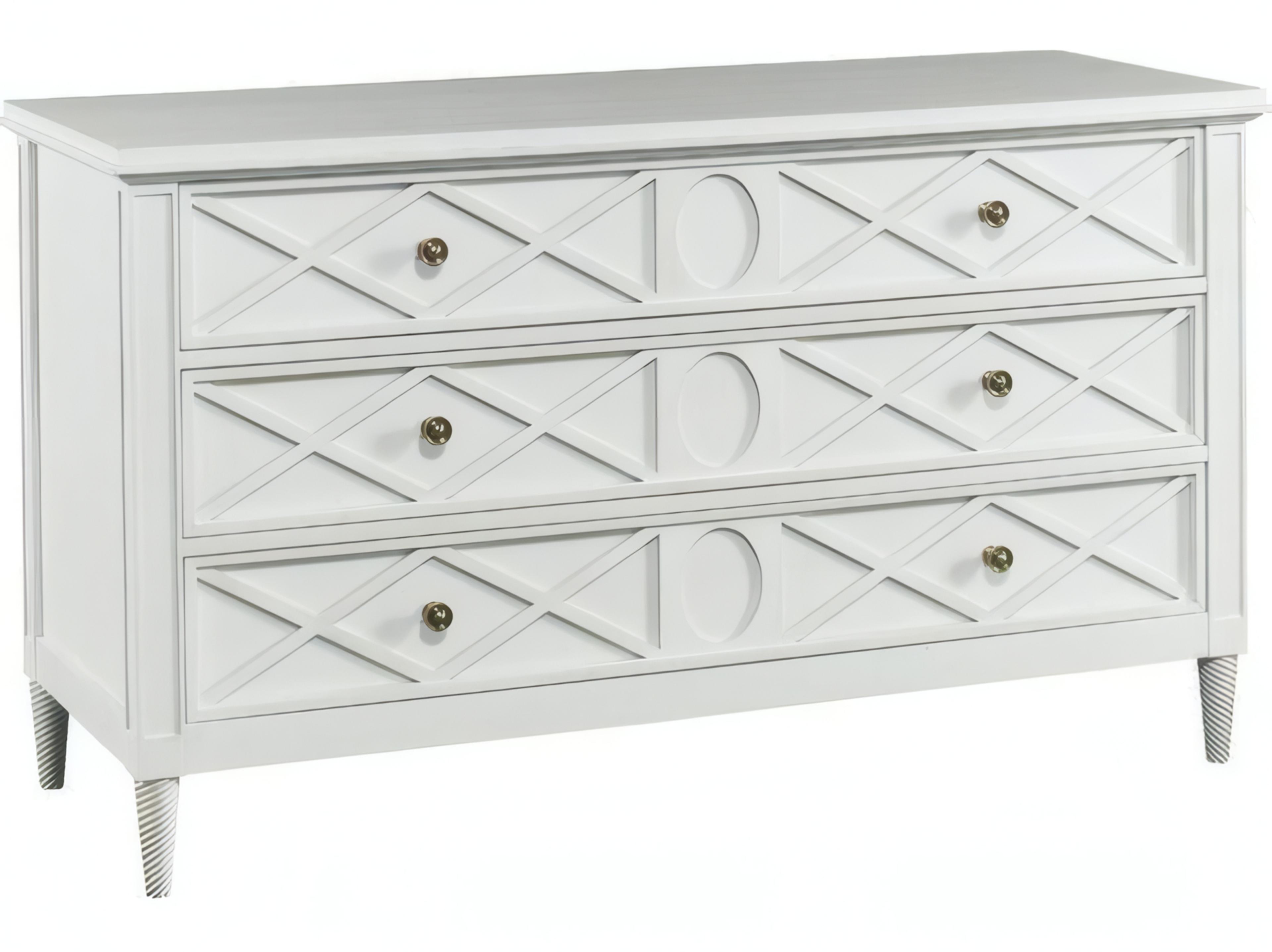 Mr. & Mrs. Howard Silhouette 3Drawers White Maple Wood Dresser