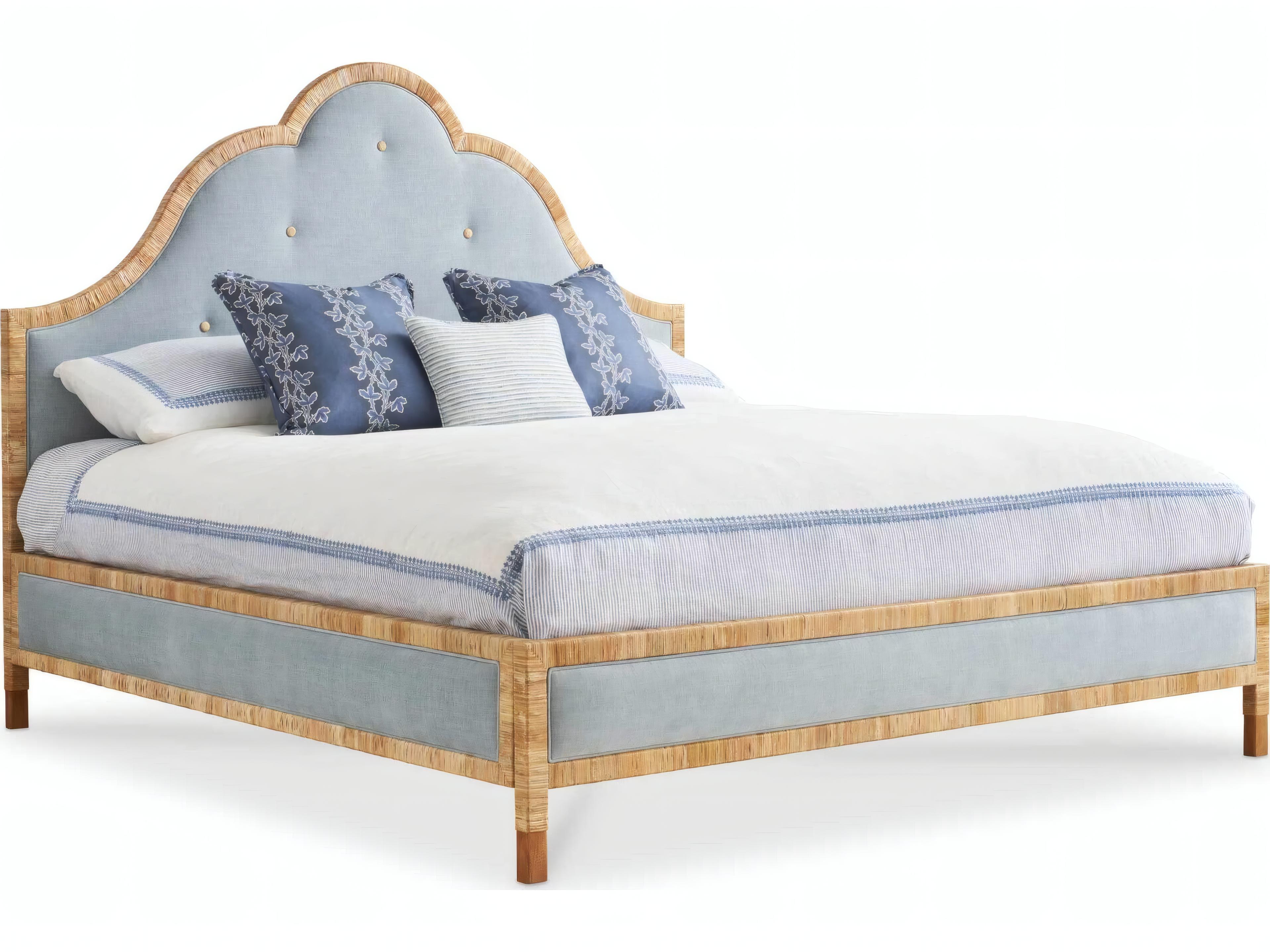 Mr. & Mrs. Howard Sloane Brown Hardwood Upholstered King Panel Bed