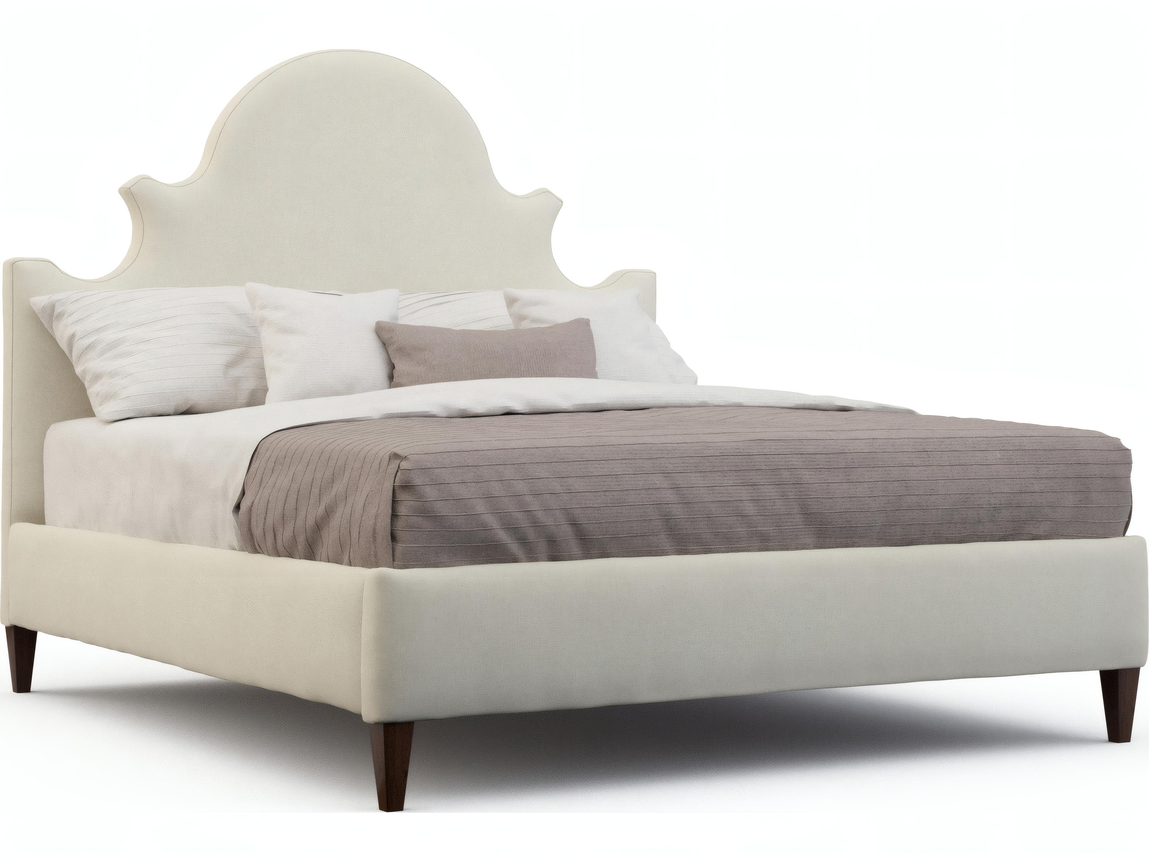 Mr. & Mrs. Howard Lauren Beige Hardwood Upholstered King Panel Bed